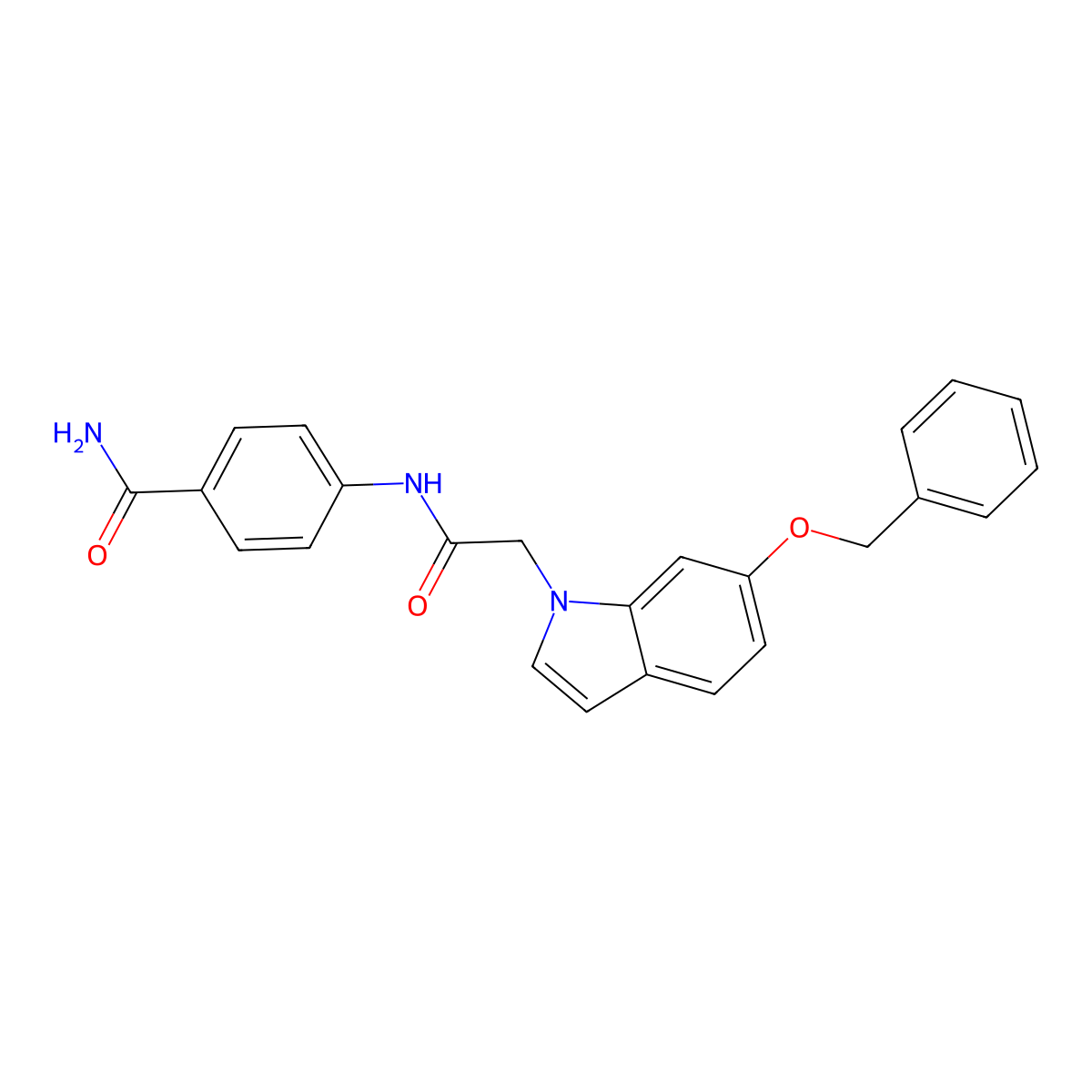 4-({[6-(benzyloxy)-1H-indol-1-yl]acetyl}amino)benzamide molecular structure, CAS 1219579-86-8