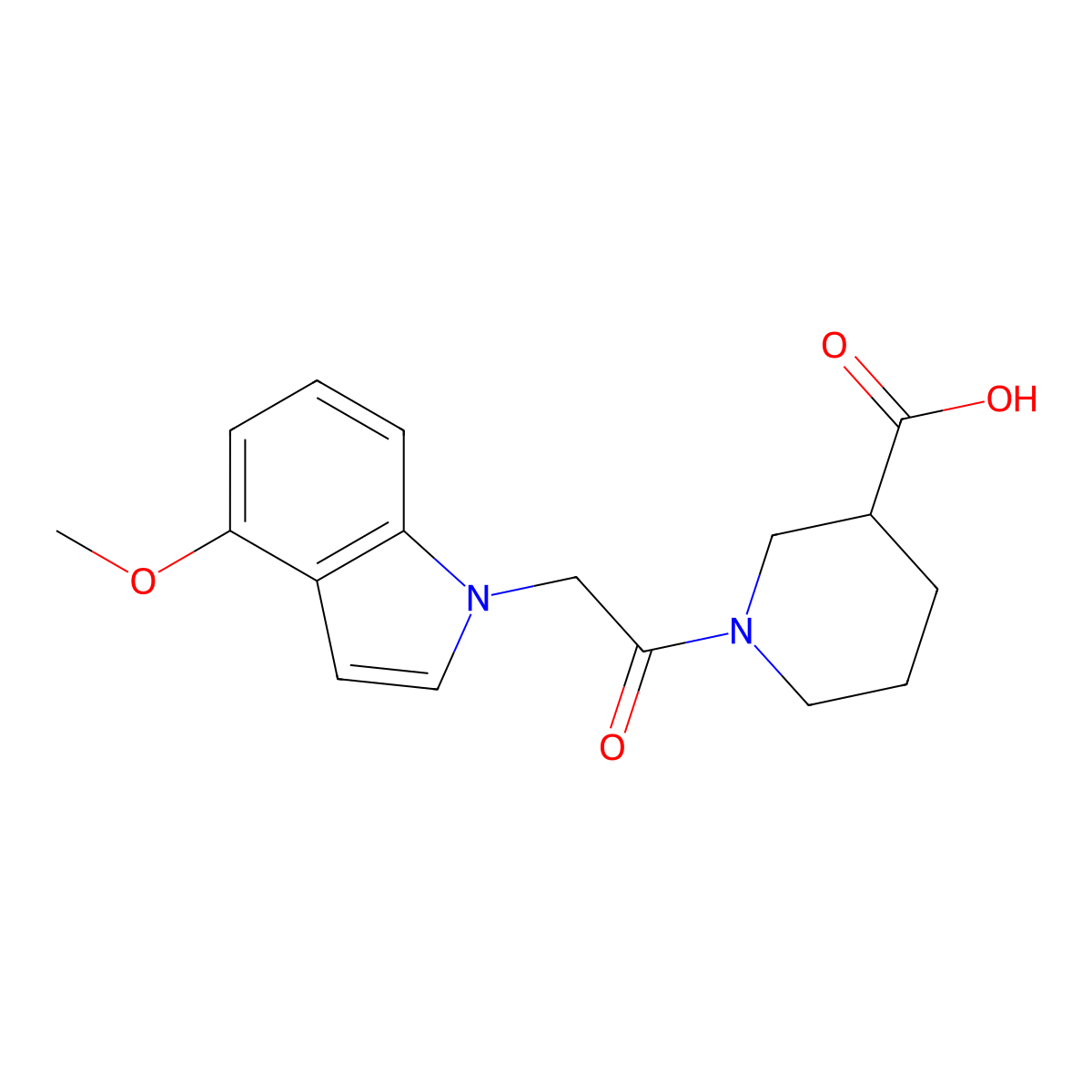 1-[(4-methoxy-1H-indol-1-yl)acetyl]piperidine-3-carboxylic acid molecular structure, CAS 1219580-00-3