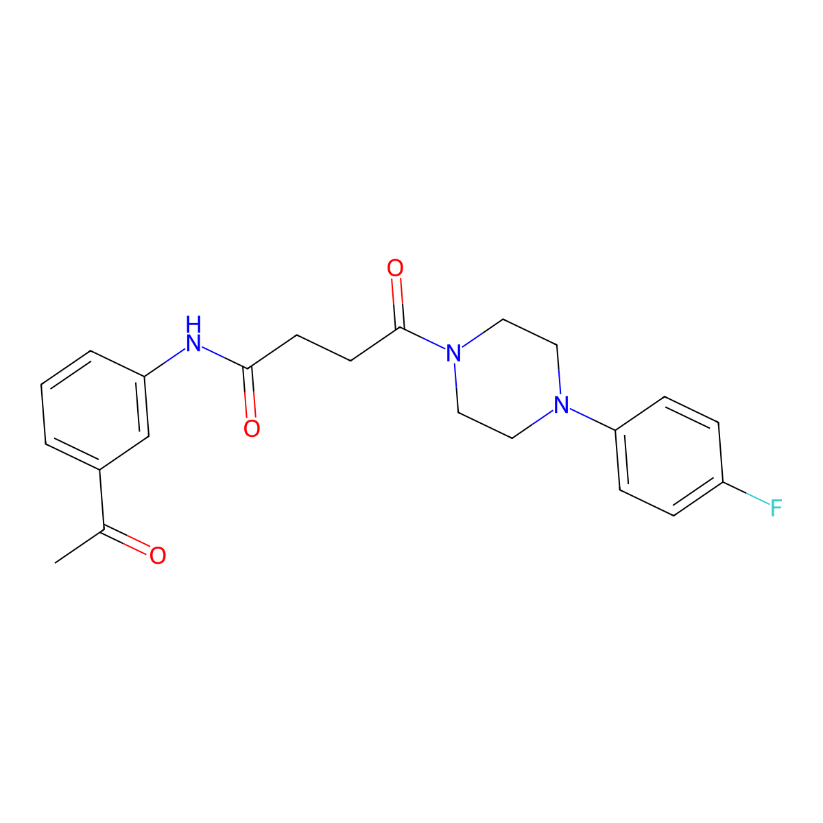 N-(3-acetylphenyl)-4-[4-(4-fluorophenyl)piperazino]-4-oxobutanamide molecular structure, CAS 1219580-03-6