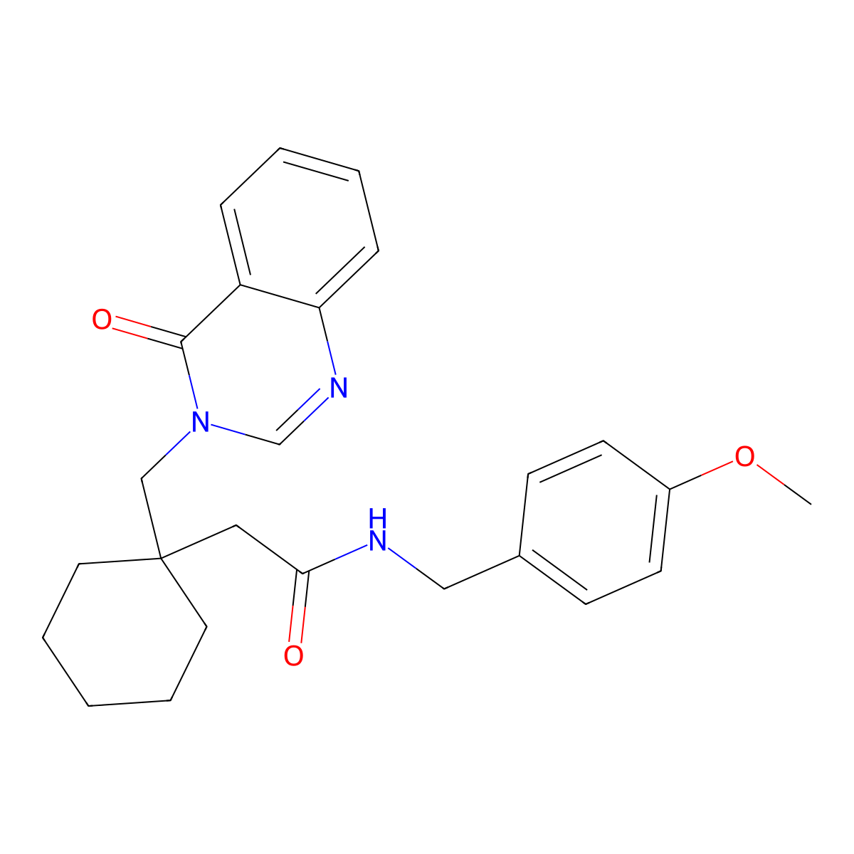 N-(4-methoxybenzyl)-2-(1-{[4-oxo-3(4H)-quinazolinyl]methyl}cyclohexyl)acetamide molecular structure, CAS 1219580-07-0