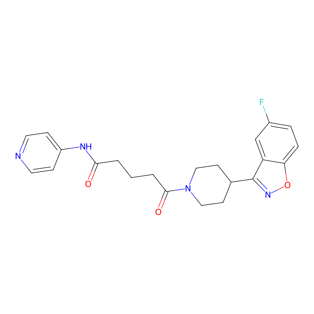 5-[4-(5-fluoro-1,2-benzisoxazol-3-yl)piperidino]-5-oxo-N-(4-pyridyl)pentanamide molecular structure, CAS 1219580-15-0