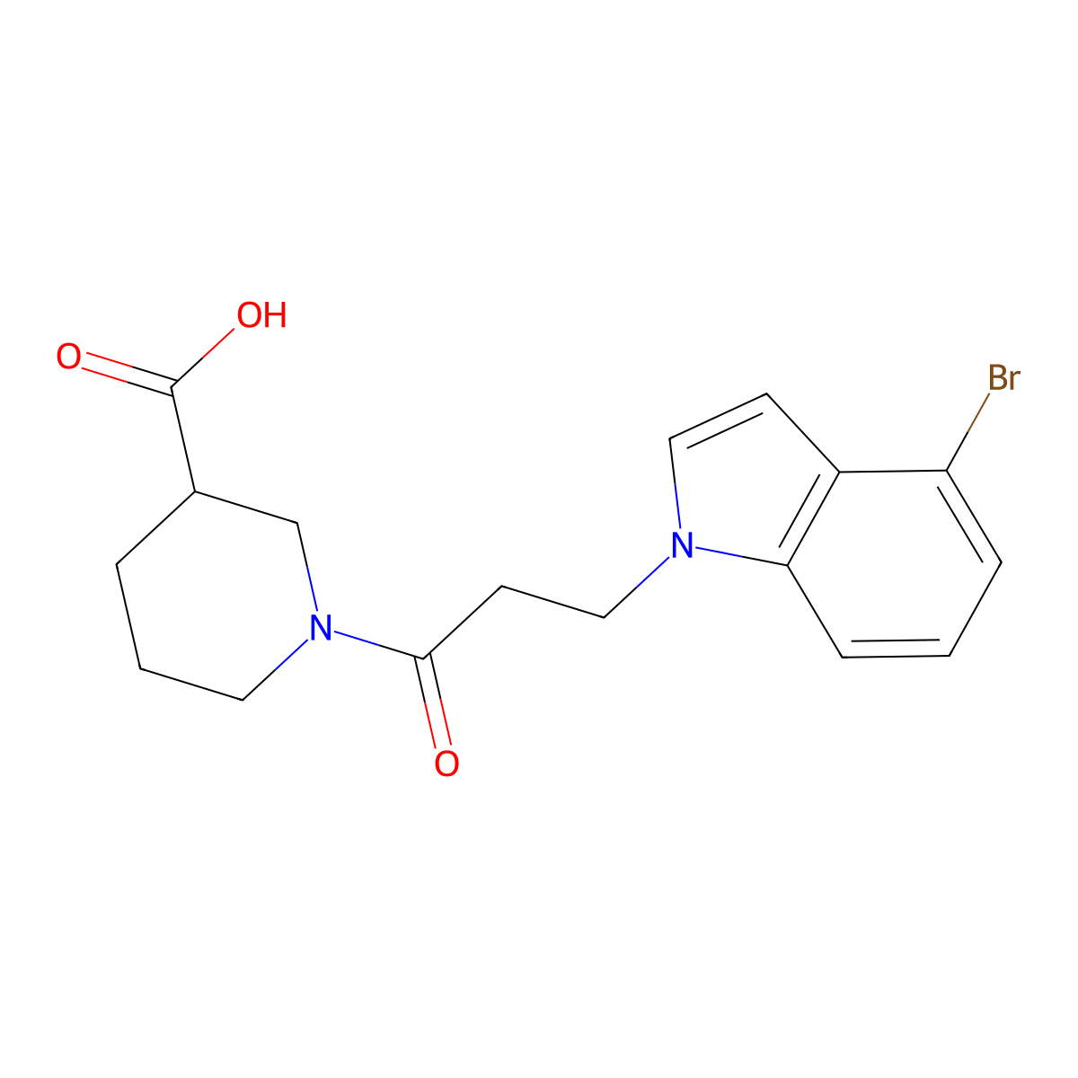 1-[3-(4-bromo-1H-indol-1-yl)propanoyl]piperidine-3-carboxylic acid molecular structure, CAS 1219580-20-7