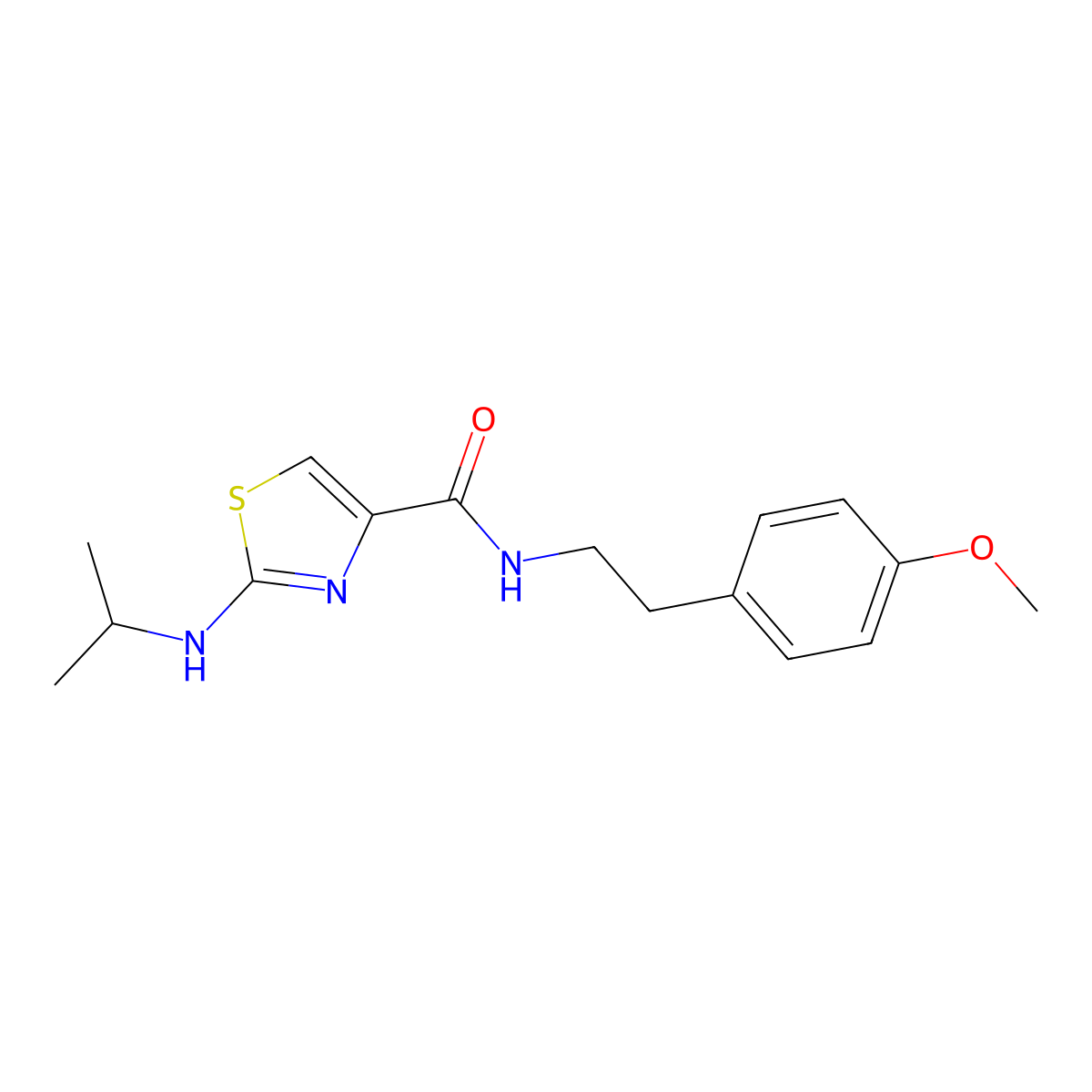 2-(isopropylamino)-N-(4-methoxyphenethyl)-1,3-thiazole-4-carboxamide molecular structure, CAS 1219580-27-4