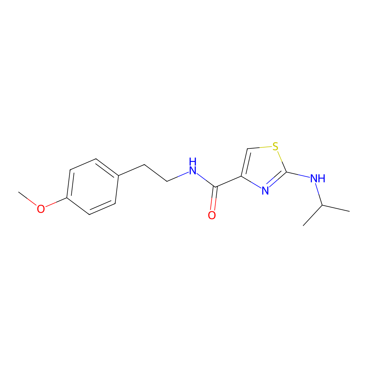 2-(isopropylamino)-N-(4-methoxyphenethyl)-1,3-thiazole-4-carboxamide molecular structure, CAS 1219580-27-4