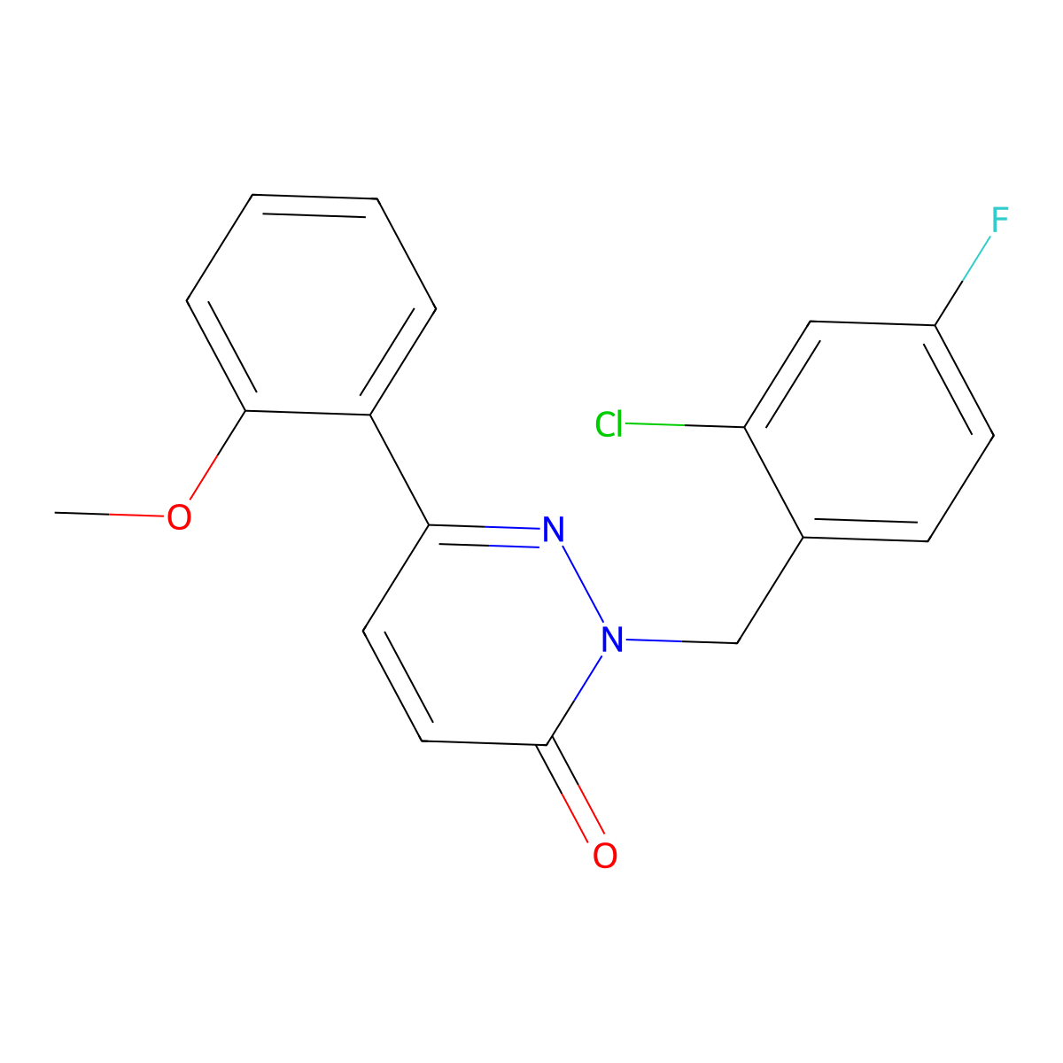 2-(2-chloro-4-fluorobenzyl)-6-(2-methoxyphenyl)pyridazin-3(2H)-one molecular structure, CAS 1219580-29-6