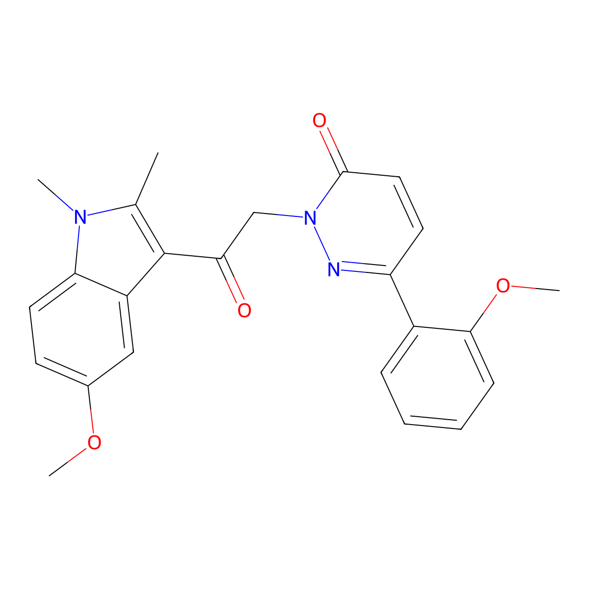 2-[2-(5-methoxy-1,2-dimethyl-1H-indol-3-yl)-2-oxoethyl]-6-(2-methoxyphenyl)pyridazin-3(2H)-one molecular structure, CAS 1219580-37-6