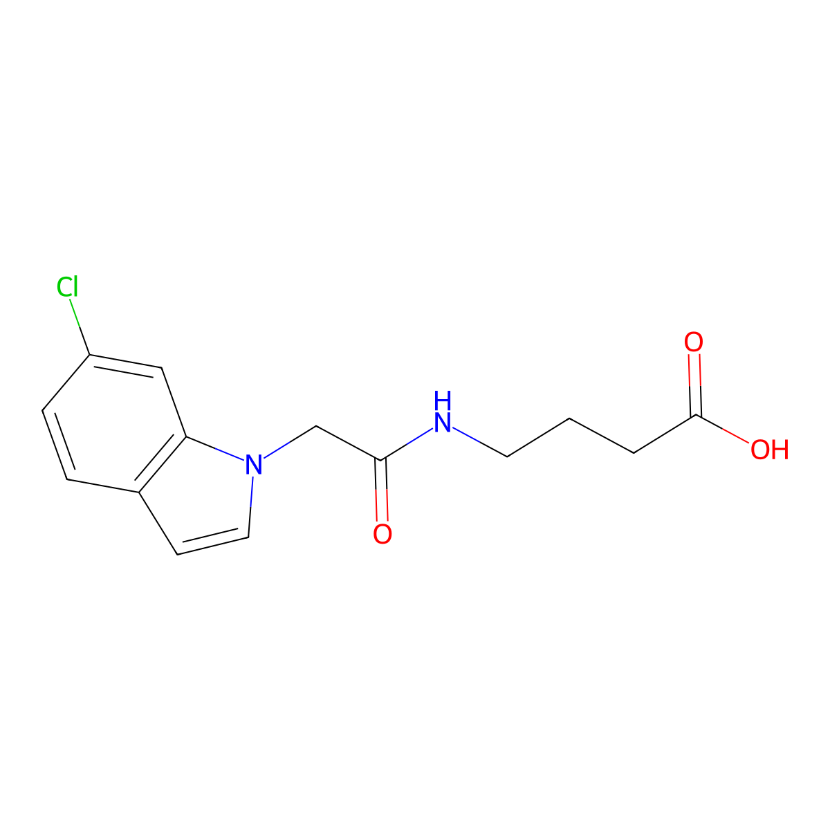 4-{[(6-chloro-1H-indol-1-yl)acetyl]amino}butanoic acid molecular structure, CAS 1219580-39-8