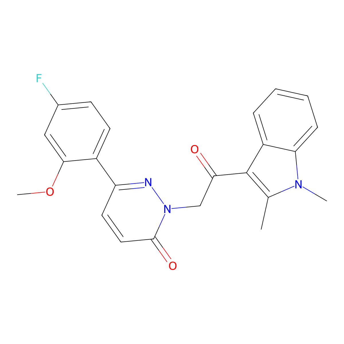 2-[2-(1,2-dimethyl-1H-indol-3-yl)-2-oxoethyl]-6-(4-fluoro-2-methoxyphenyl)pyridazin-3(2H)-one molecular structure, CAS 1219580-56-9