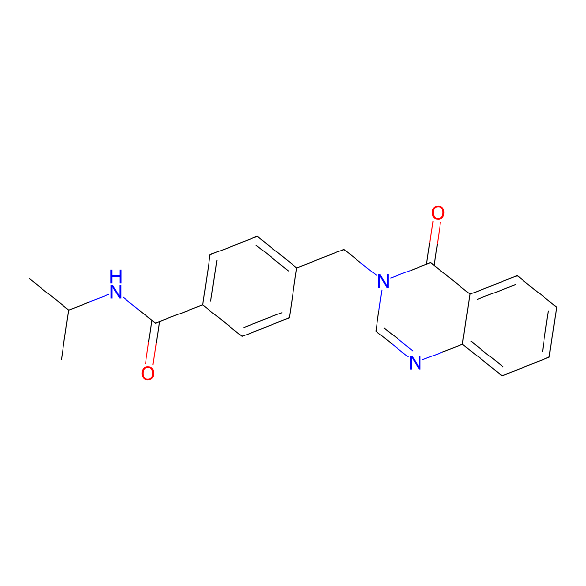 4-[(4-oxoquinazolin-3(4H)-yl)methyl]-N-(propan-2-yl)benzamide molecular structure, CAS 1219580-65-0