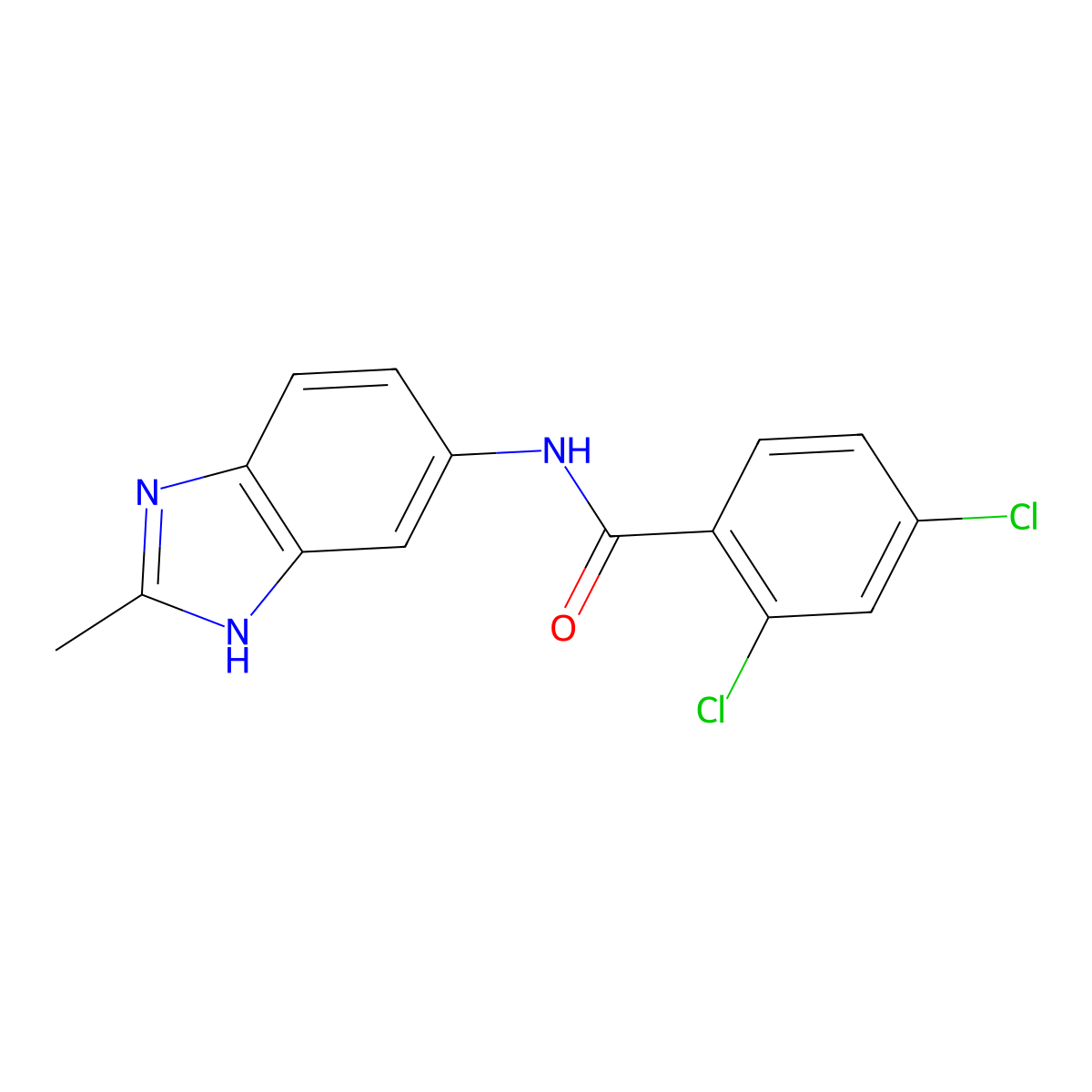 2,4-dichloro-N-(2-methyl-1H-benzimidazol-5-yl)benzamide molecular structure, CAS 1219580-67-2