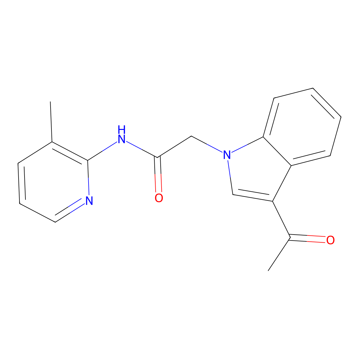 2-(3-acetyl-1H-indol-1-yl)-N-(3-methylpyridin-2-yl)acetamide molecular structure, CAS 1219580-68-3