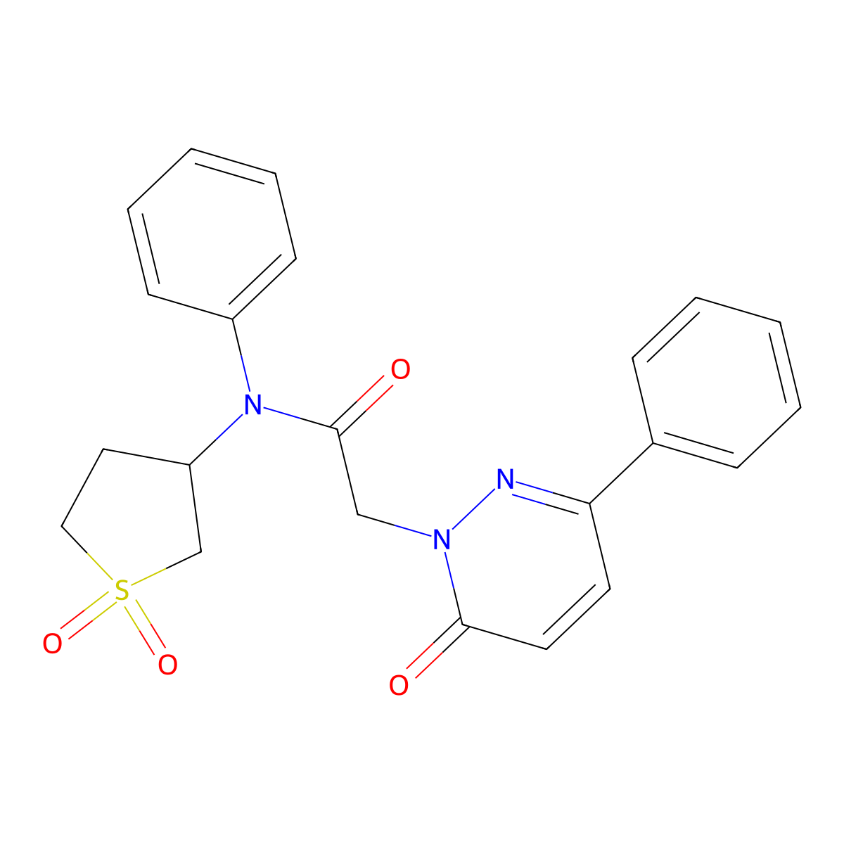 N-(1,1-dioxidotetrahydrothiophen-3-yl)-2-(6-oxo-3-phenylpyridazin-1(6H)-yl)-N-phenylacetamide molecular structure, CAS 1219580-76-3