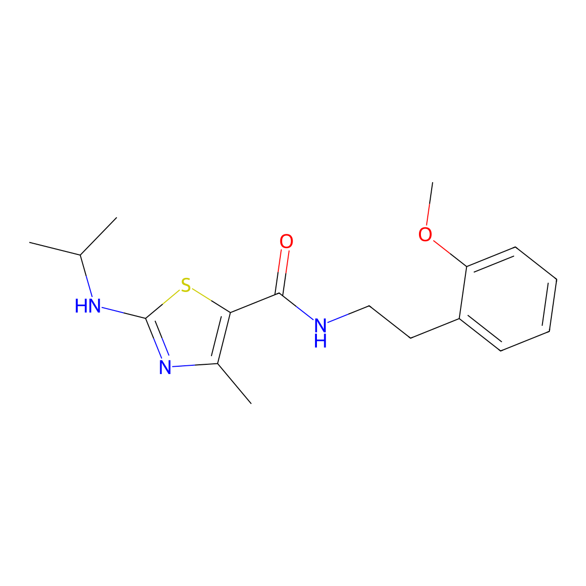 N-[2-(2-methoxyphenyl)ethyl]-4-methyl-2-(propan-2-ylamino)-1,3-thiazole-5-carboxamide molecular structure, CAS 1219580-77-4