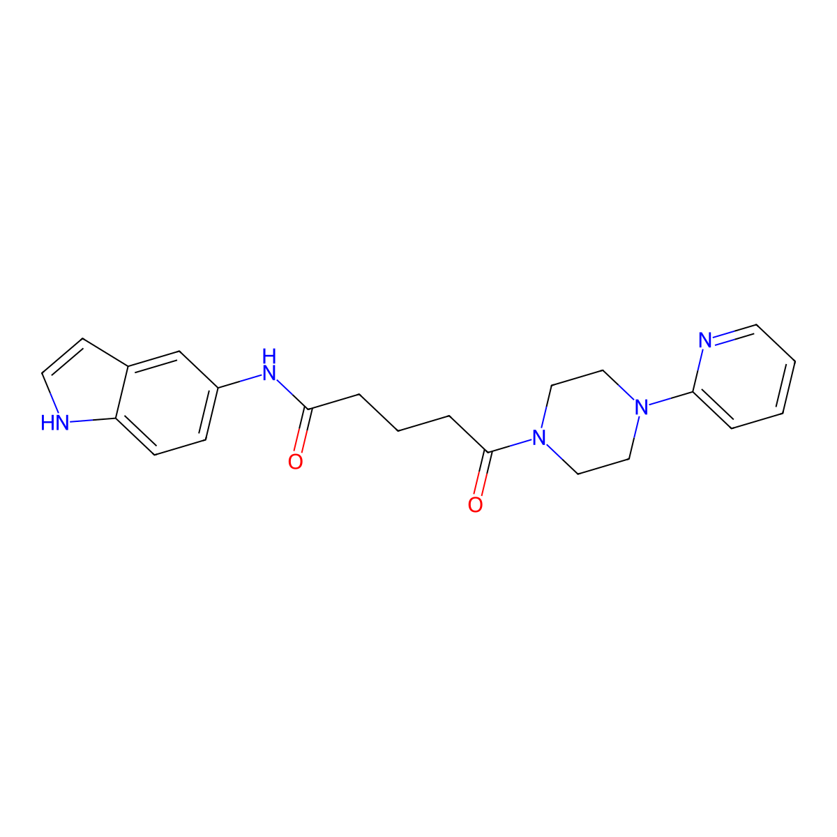 N-(1H-indol-5-yl)-5-oxo-5-[4-(2-pyridyl)piperazino]pentanamide molecular structure, CAS 1219580-78-5