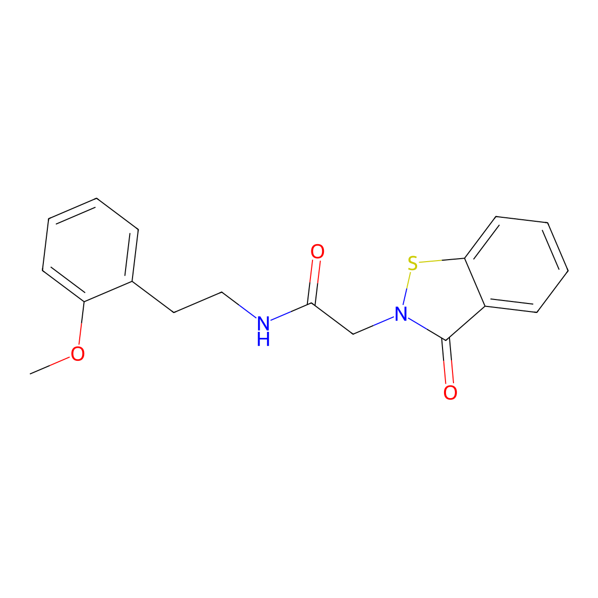 N-[2-(2-methoxyphenyl)ethyl]-2-(3-oxo-1,2-benzothiazol-2(3H)-yl)acetamide molecular structure, CAS 1219580-79-6