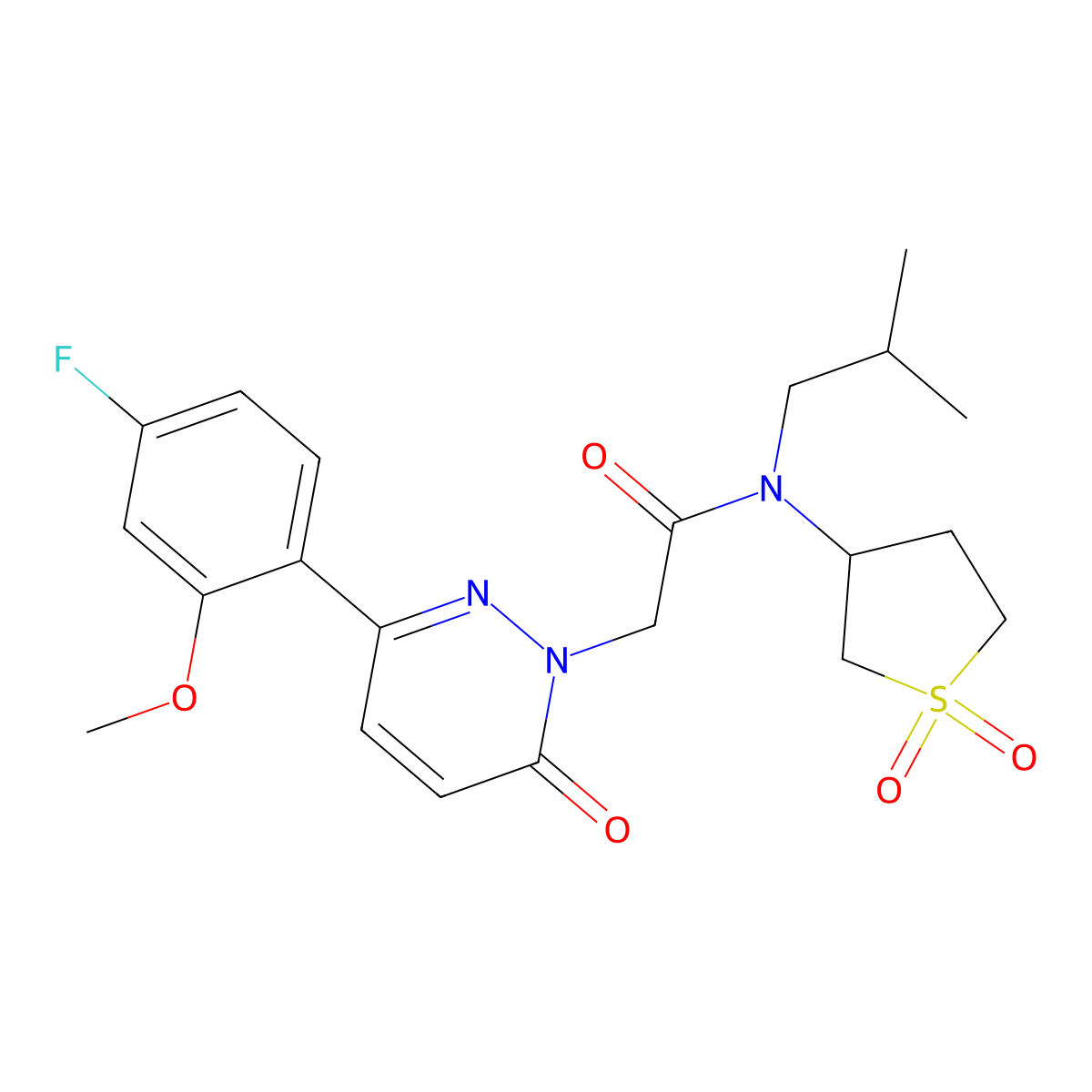 N-(1,1-dioxidotetrahydrothiophen-3-yl)-2-[3-(4-fluoro-2-methoxyphenyl)-6-oxopyridazin-1(6H)-yl]-N-(2-methylpropyl)acetamide molecular structure, CAS 1219580-80-9