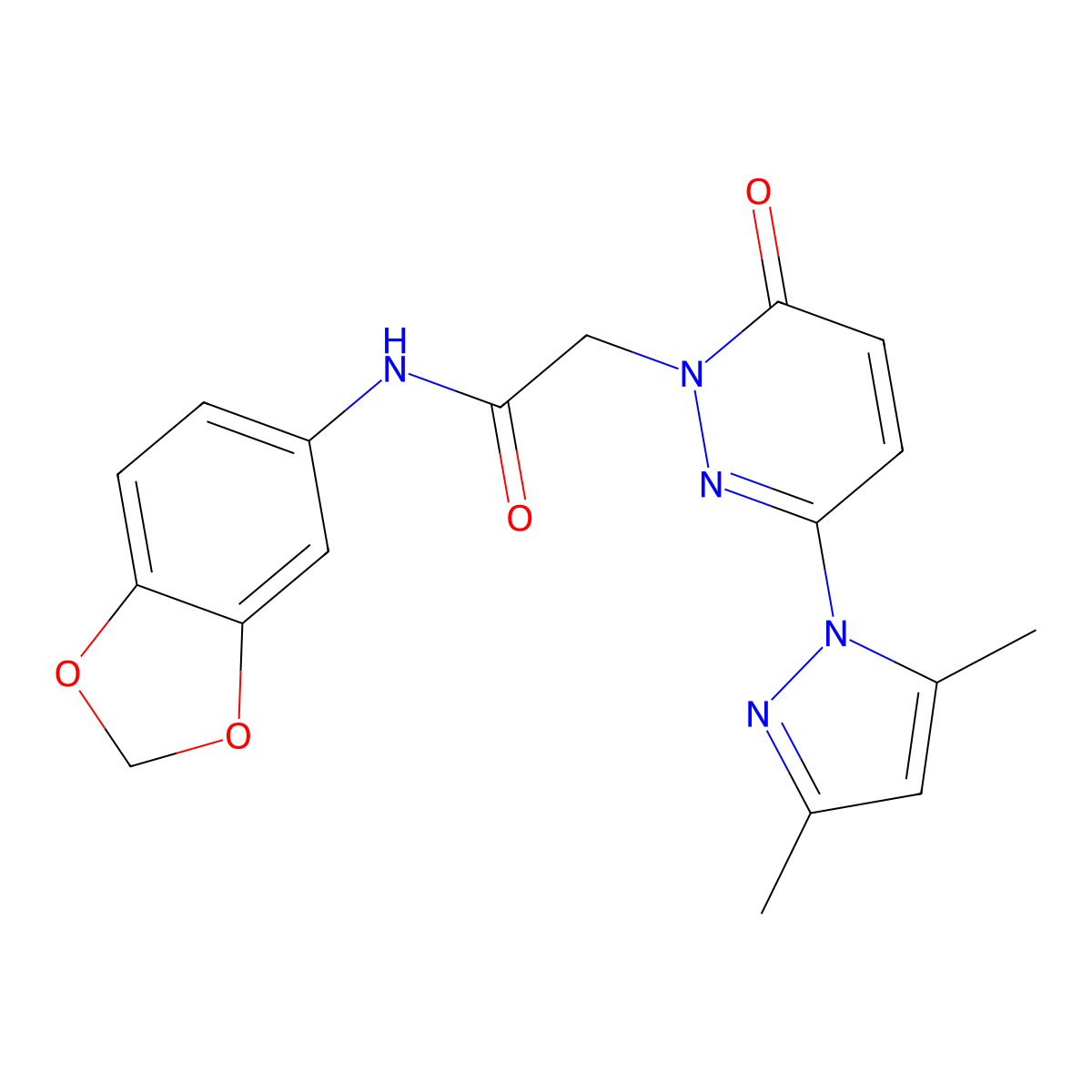 N-(1,3-benzodioxol-5-yl)-2-[3-(3,5-dimethyl-1H-pyrazol-1-yl)-6-oxopyridazin-1(6H)-yl]acetamide molecular structure, CAS 1219581-09-5