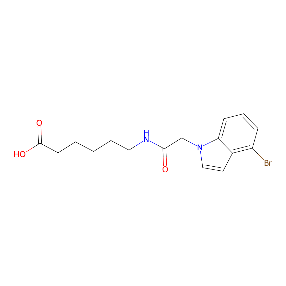 6-{[(4-bromo-1H-indol-1-yl)acetyl]amino}hexanoic acid molecular structure, CAS 1219581-14-2