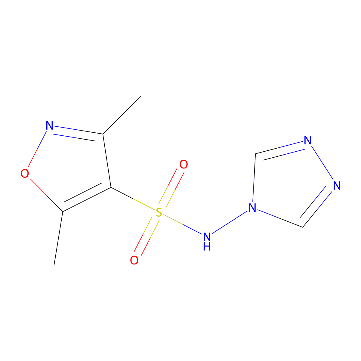 3,5-dimethyl-N-(4H-1,2,4-triazol-4-yl)-1,2-oxazole-4-sulfonamide molecular structure, CAS 1219581-23-3
