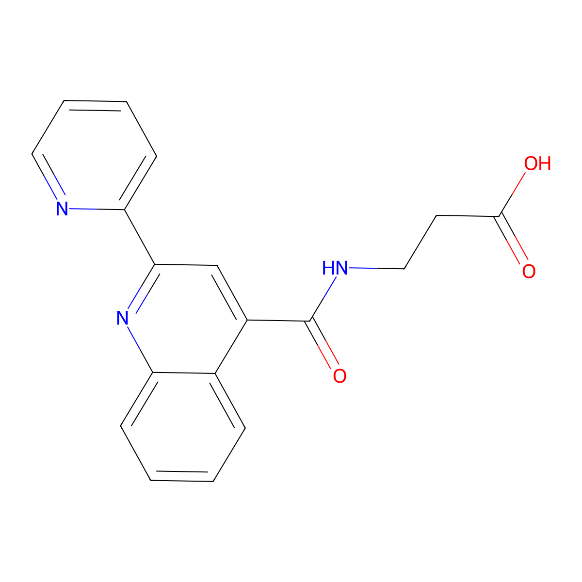 N-{[2-(pyridin-2-yl)quinolin-4-yl]carbonyl}-beta-alanine molecular structure, CAS 1219581-24-4