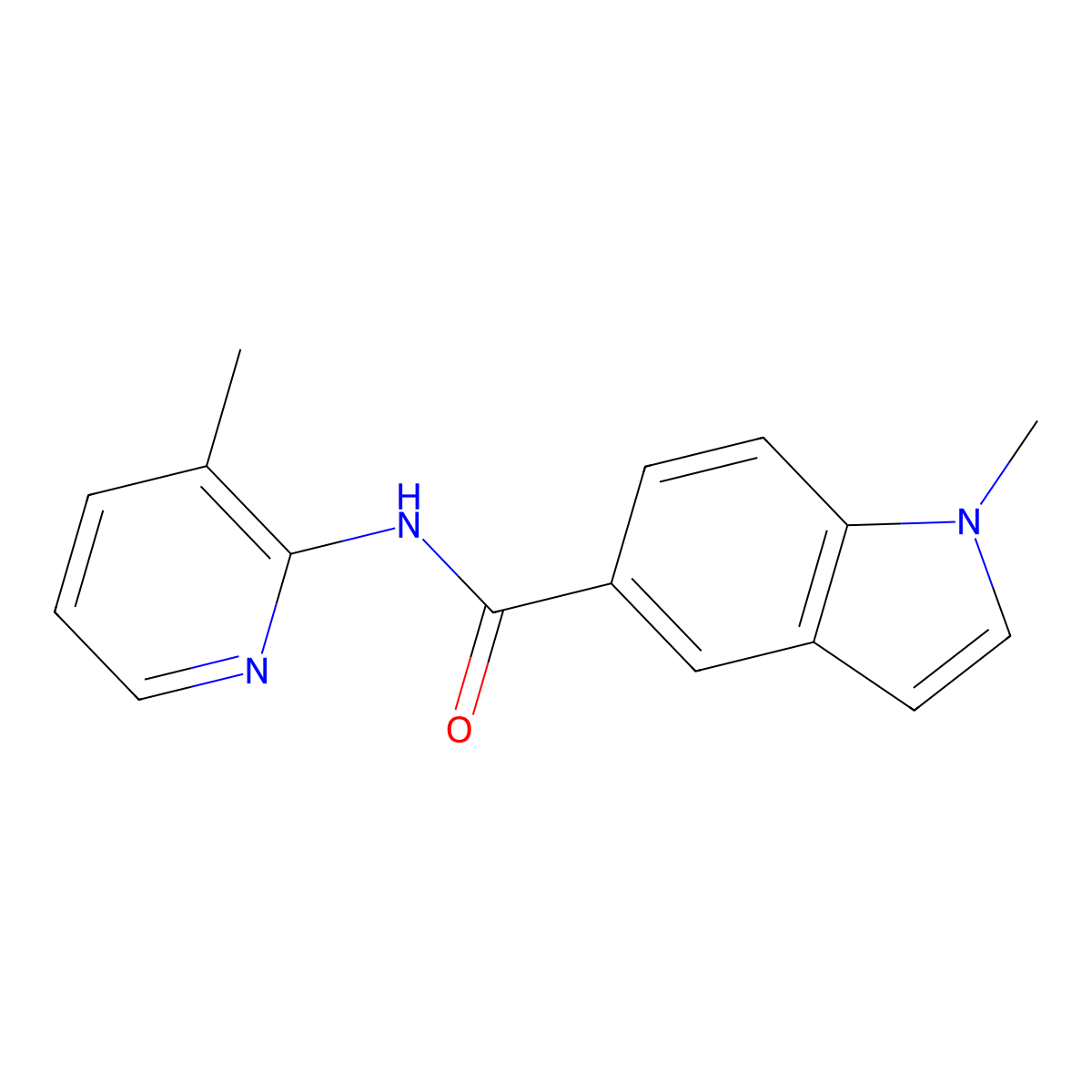 1-methyl-N-(3-methylpyridin-2-yl)-1H-indole-5-carboxamide molecular structure, CAS 1219581-40-4
