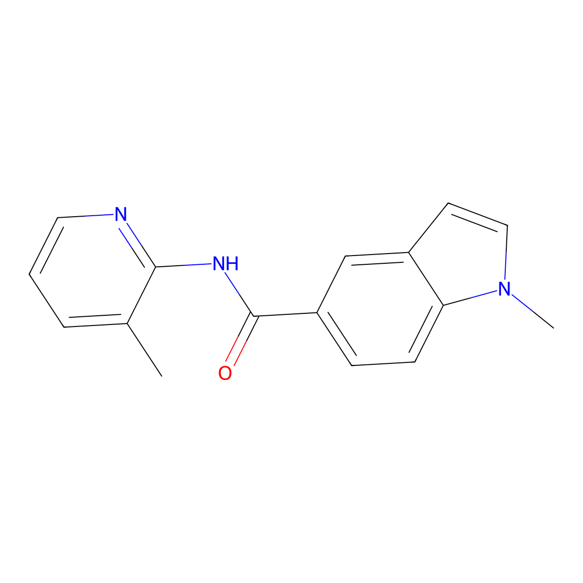 1-methyl-N-(3-methylpyridin-2-yl)-1H-indole-5-carboxamide molecular structure, CAS 1219581-40-4