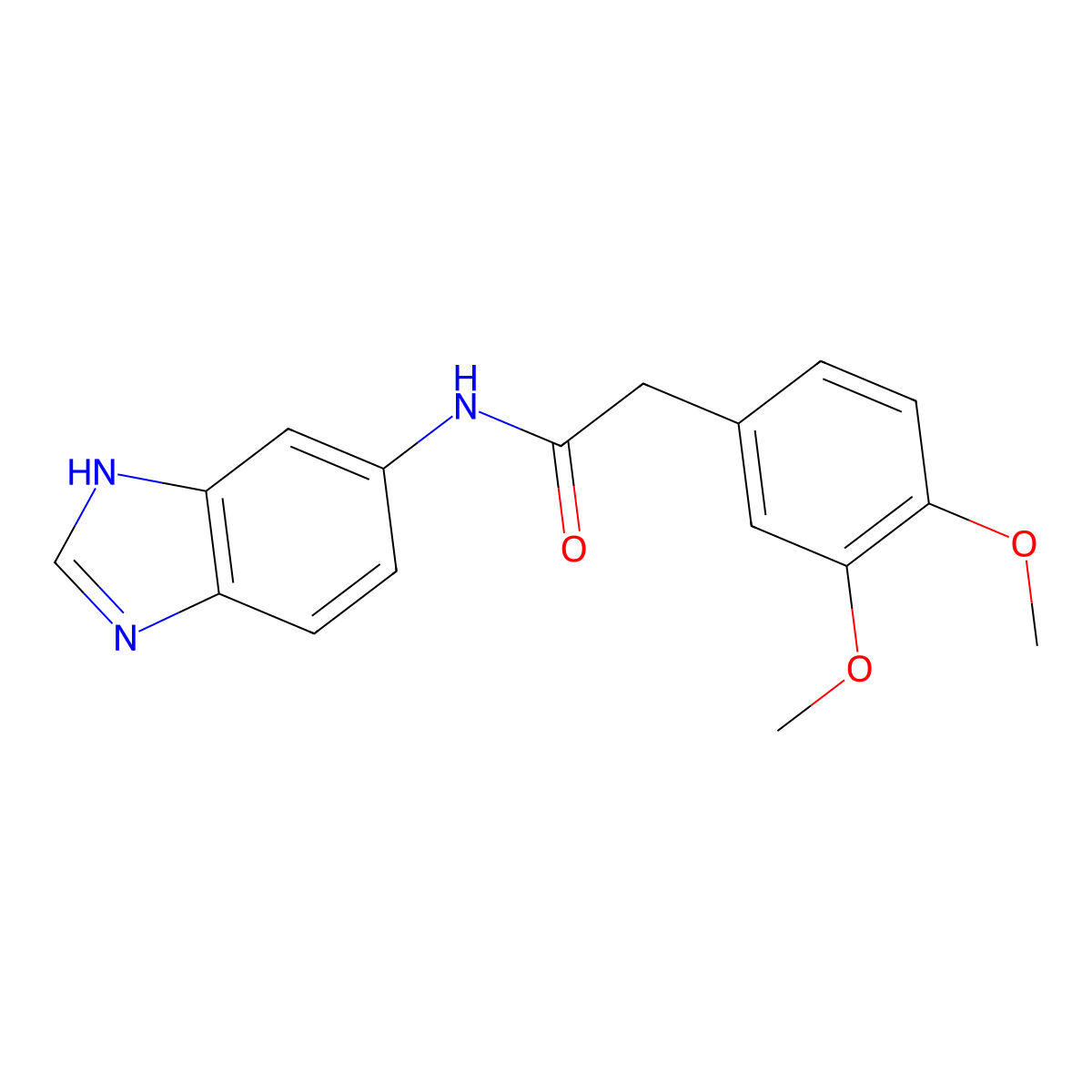 N-(1H-benzimidazol-5-yl)-2-(3,4-dimethoxyphenyl)acetamide molecular structure, CAS 1219581-41-5