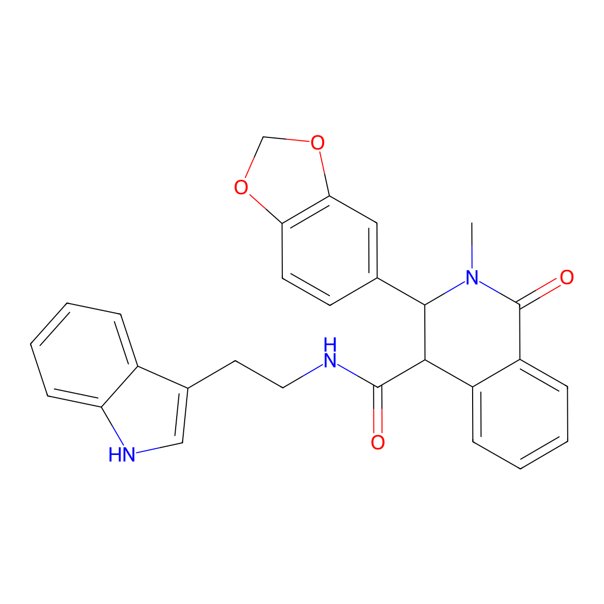 3-(1,3-benzodioxol-5-yl)-N-[2-(1H-indol-3-yl)ethyl]-2-methyl-1-oxo-1,2,3,4-tetrahydroisoquinoline-4-carboxamide molecular structure, CAS 1219581-53-9
