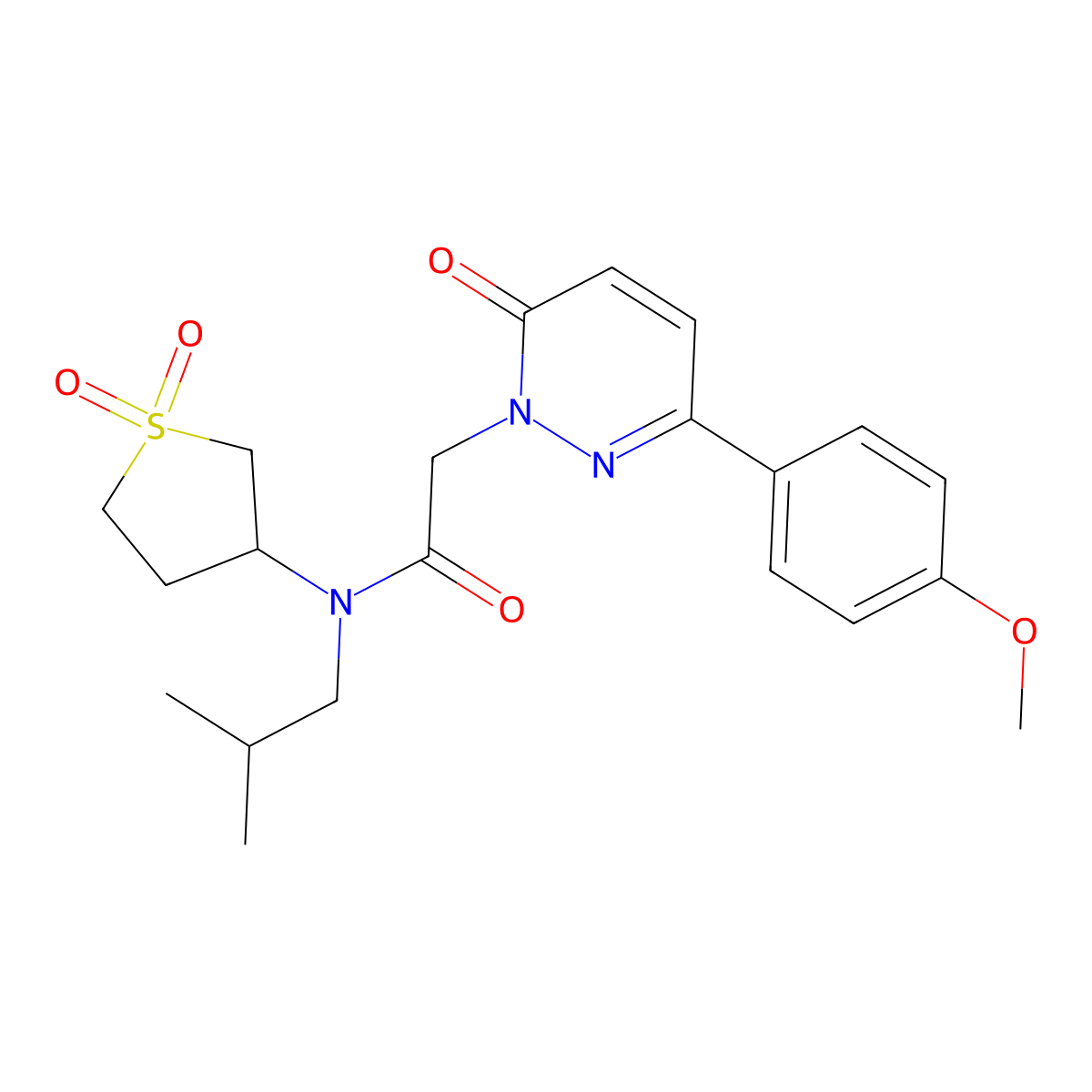 N-(1,1-dioxidotetrahydrothiophen-3-yl)-2-[3-(4-methoxyphenyl)-6-oxopyridazin-1(6H)-yl]-N-(2-methylpropyl)acetamide molecular structure, CAS 1219581-55-1