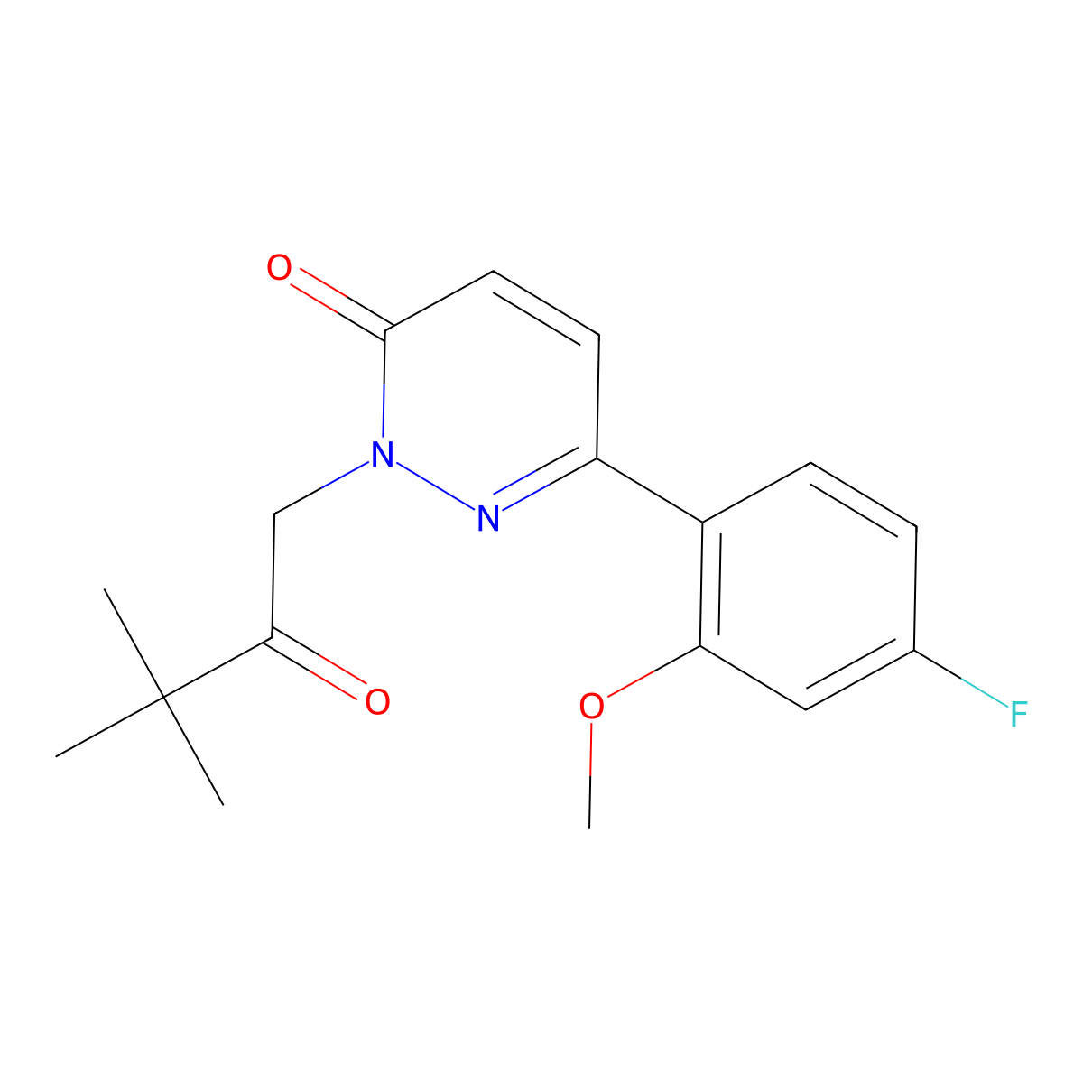 2-(3,3-dimethyl-2-oxobutyl)-6-(4-fluoro-2-methoxyphenyl)pyridazin-3(2H)-one molecular structure, CAS 1219581-65-3