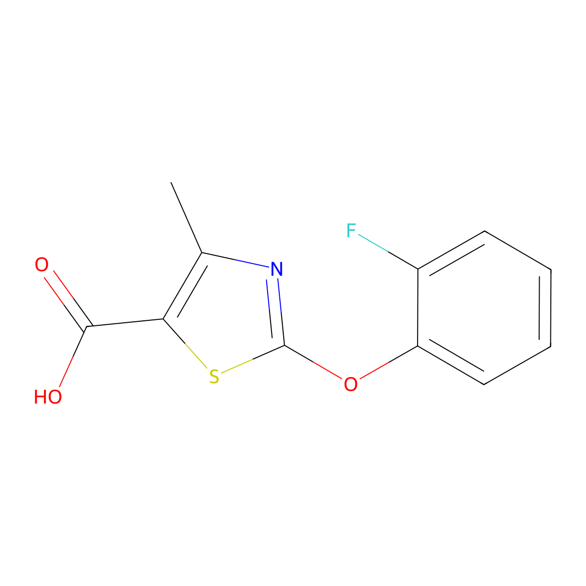 2-(2-Fluorophenoxy)-4-methyl-1,3-thiazole-5-carboxylic acid molecular structure, CAS 1219581-80-2