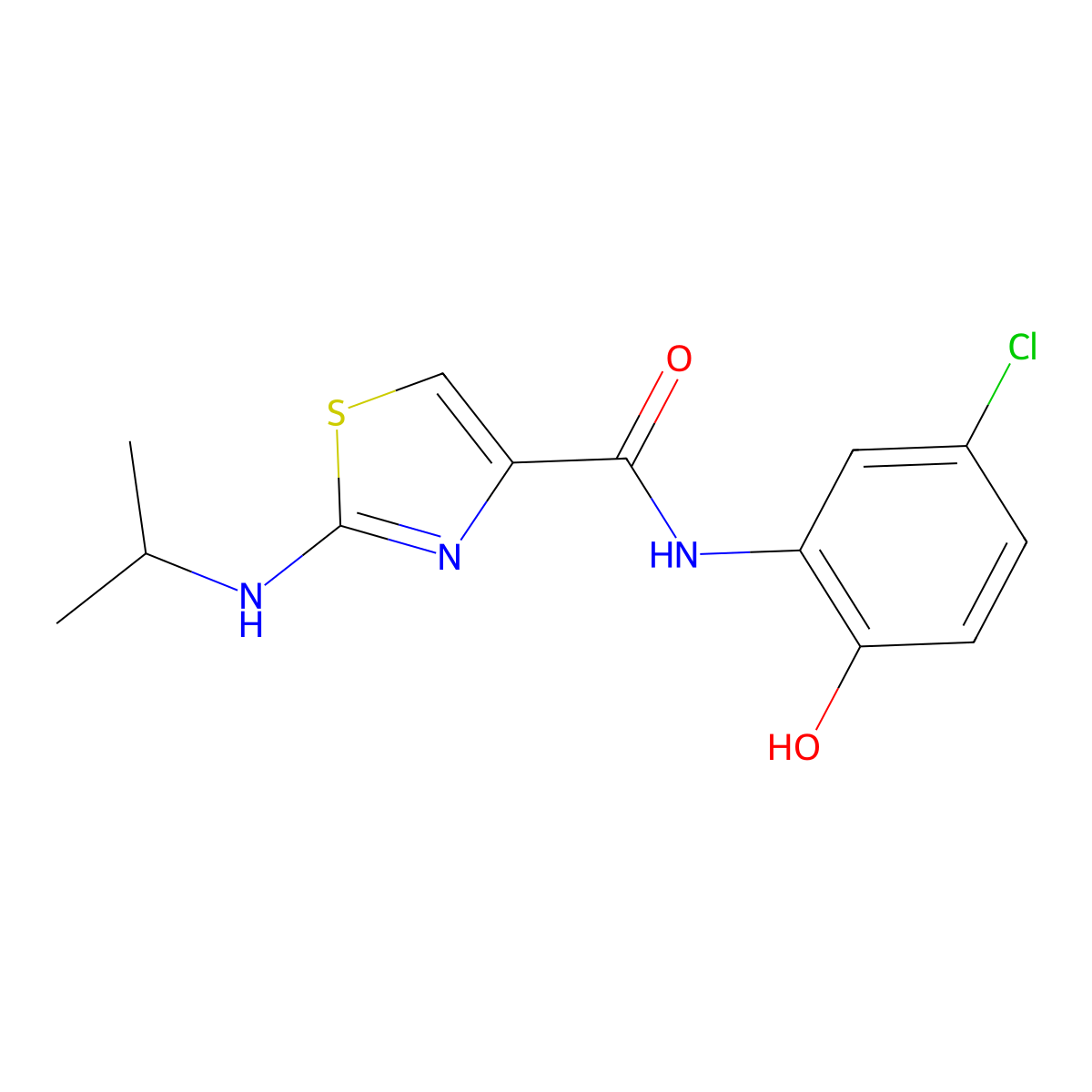 N-(5-chloro-2-hydroxyphenyl)-2-(propan-2-ylamino)-1,3-thiazole-4-carboxamide molecular structure, CAS 1219581-84-6