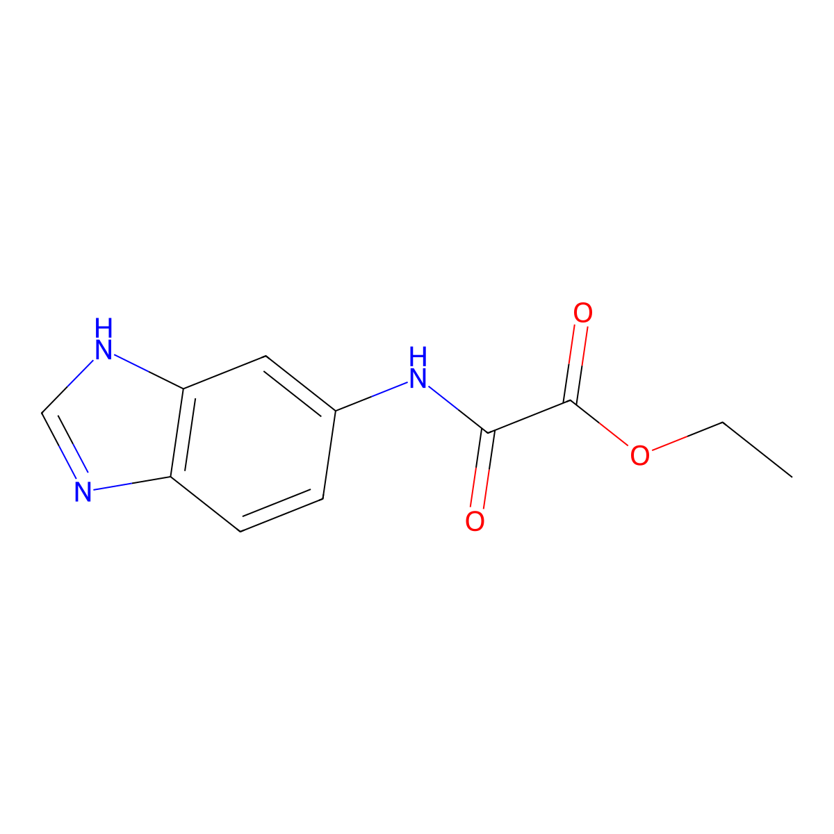 ethyl (1H-benzimidazol-5-ylamino)(oxo)acetate molecular structure, CAS 1219581-98-2