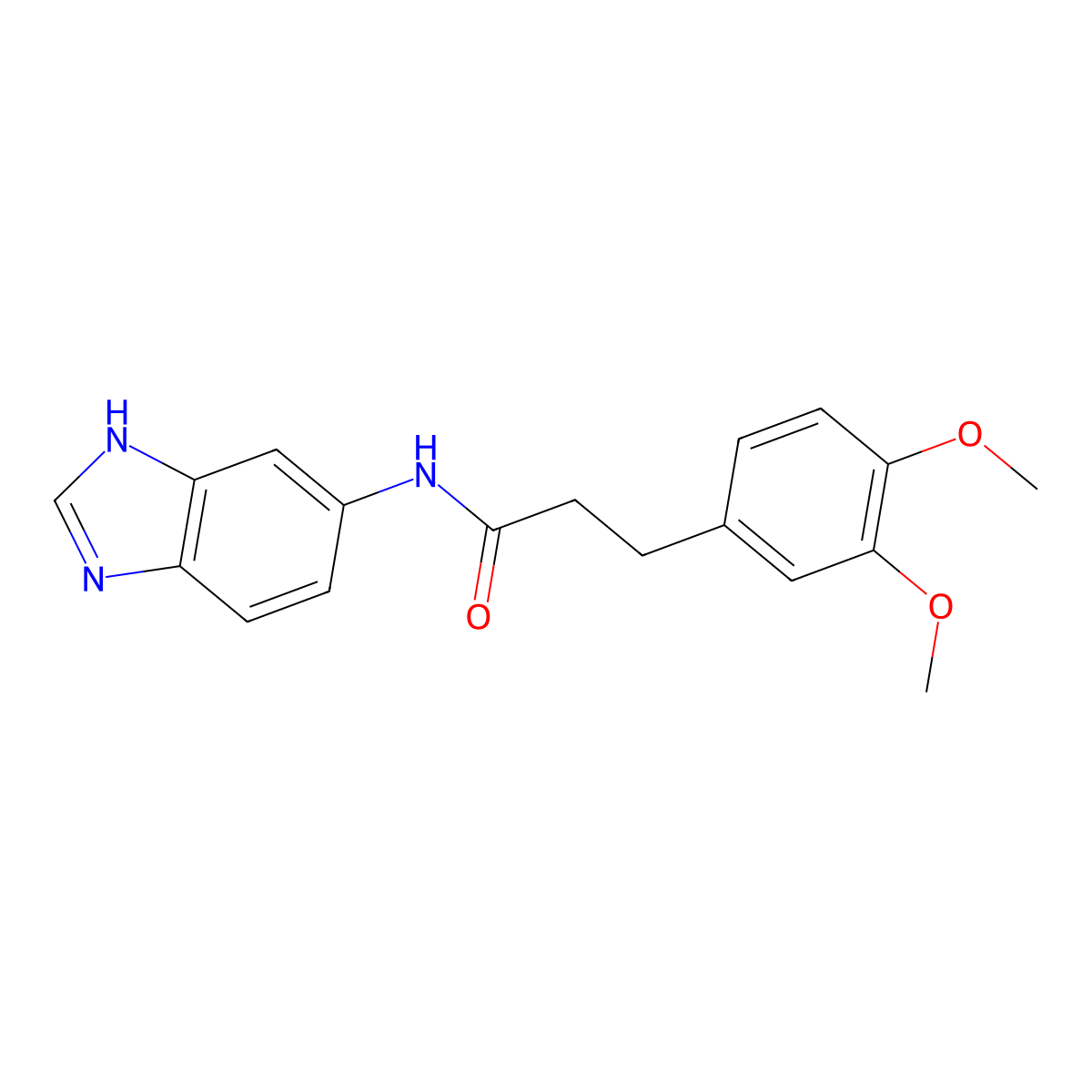N-(1H-benzimidazol-5-yl)-3-(3,4-dimethoxyphenyl)propanamide molecular structure, CAS 1219582-05-4