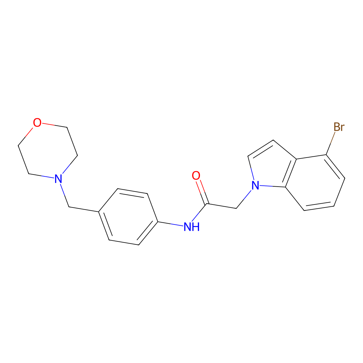 2-(4-bromo-1H-indol-1-yl)-N-[4-(morpholin-4-ylmethyl)phenyl]acetamide molecular structure, CAS 1219582-12-3