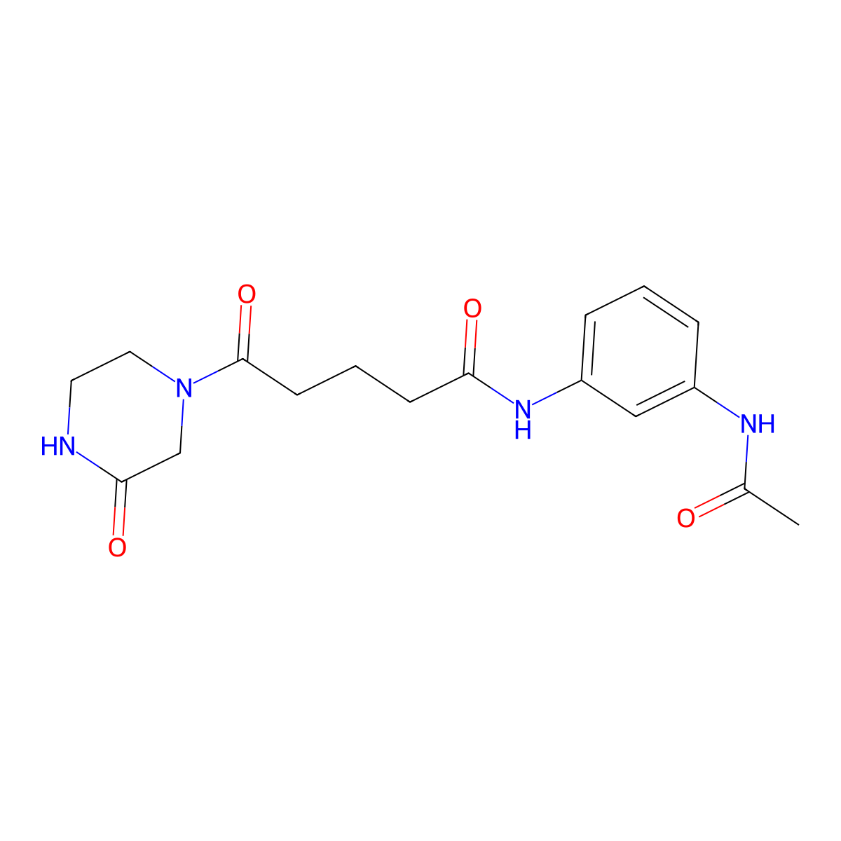 N-[3-(acetylamino)phenyl]-5-oxo-5-(3-oxopiperazino)pentanamide molecular structure, CAS 1219582-23-6
