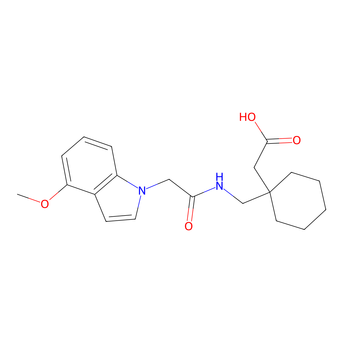 [1-({[(4-methoxy-1H-indol-1-yl)acetyl]amino}methyl)cyclohexyl]acetic acid molecular structure, CAS 1219582-25-8