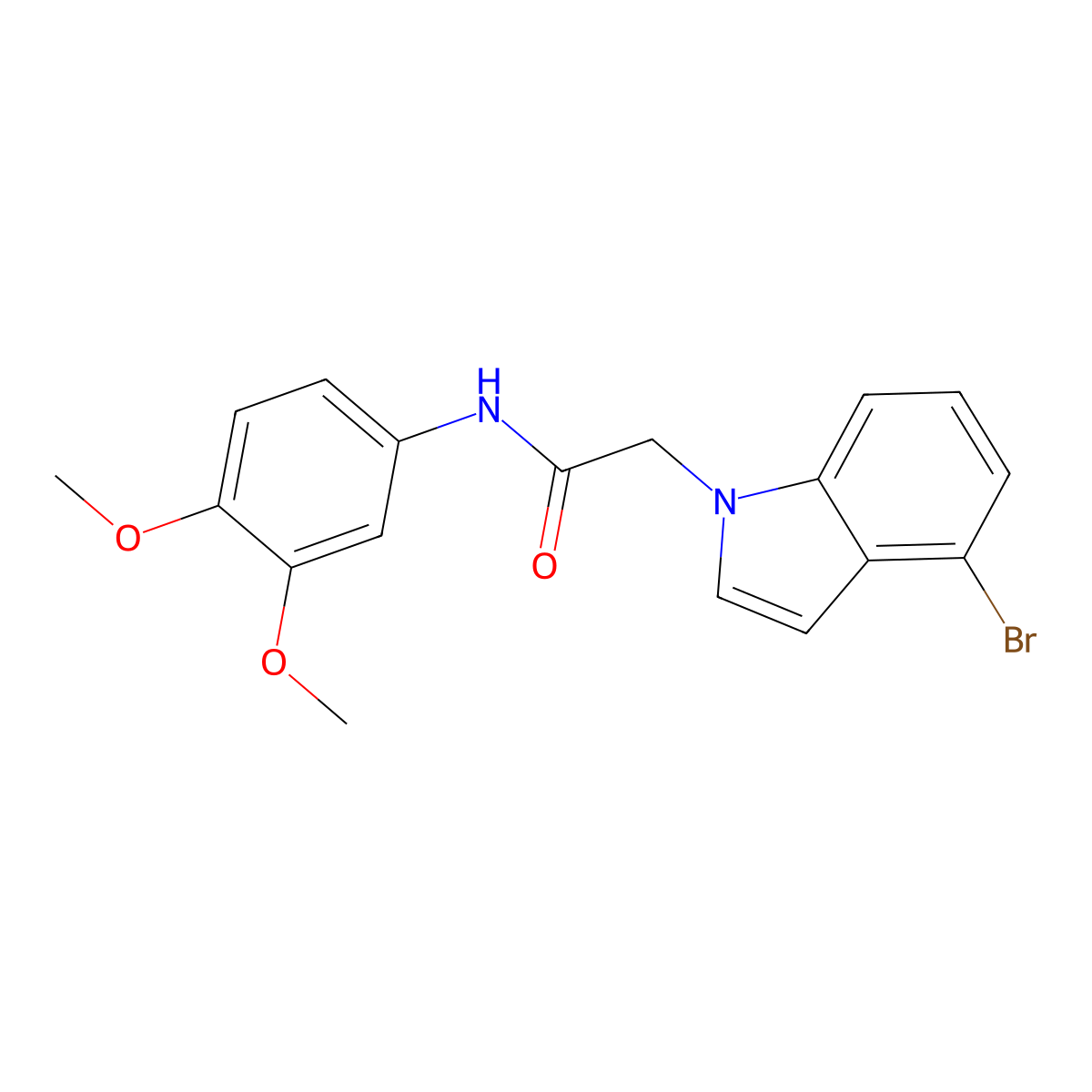 2-(4-bromo-1H-indol-1-yl)-N-(3,4-dimethoxyphenyl)acetamide molecular structure, CAS 1219582-31-6