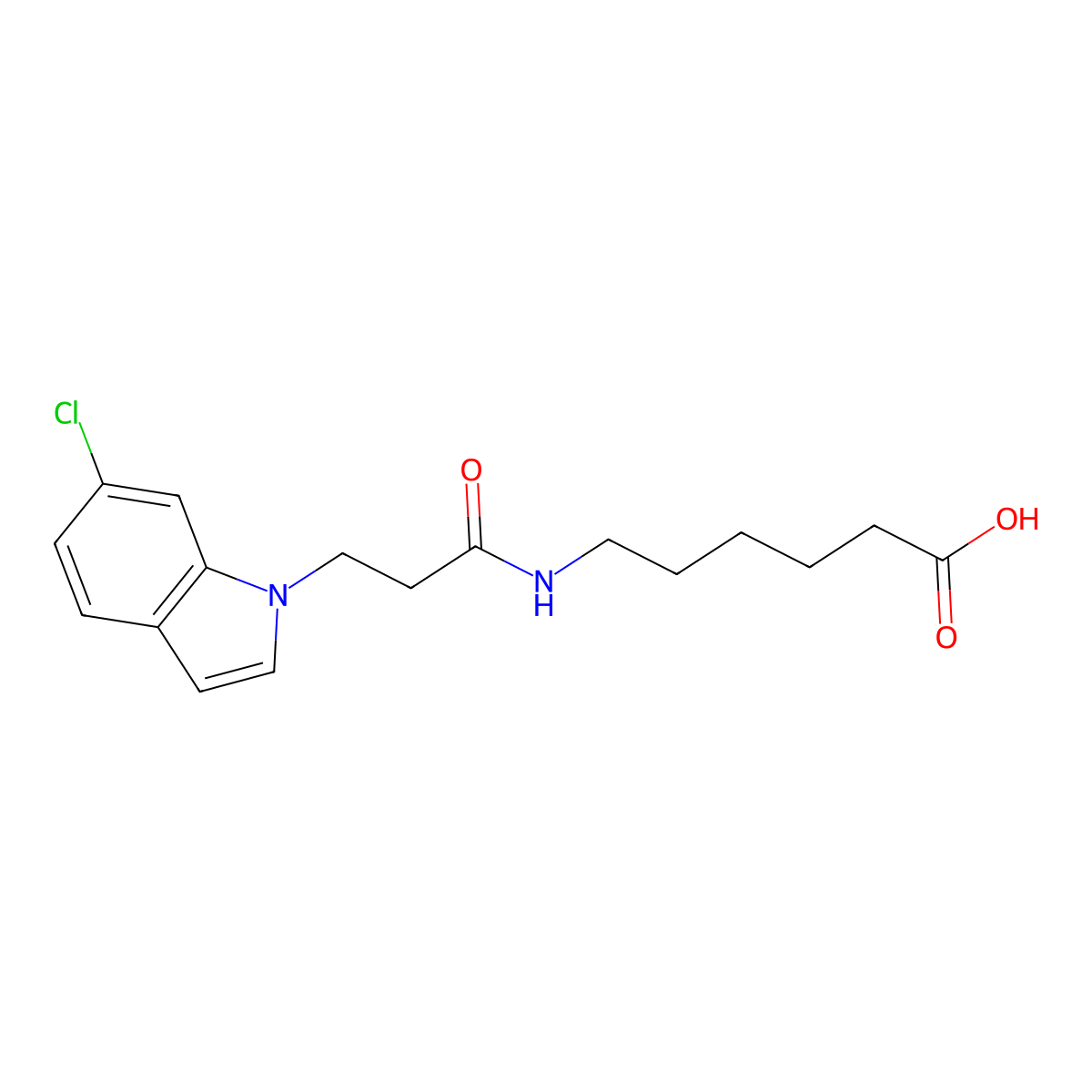 6-{[3-(6-chloro-1H-indol-1-yl)propanoyl]amino}hexanoic acid molecular structure, CAS 1219582-40-7