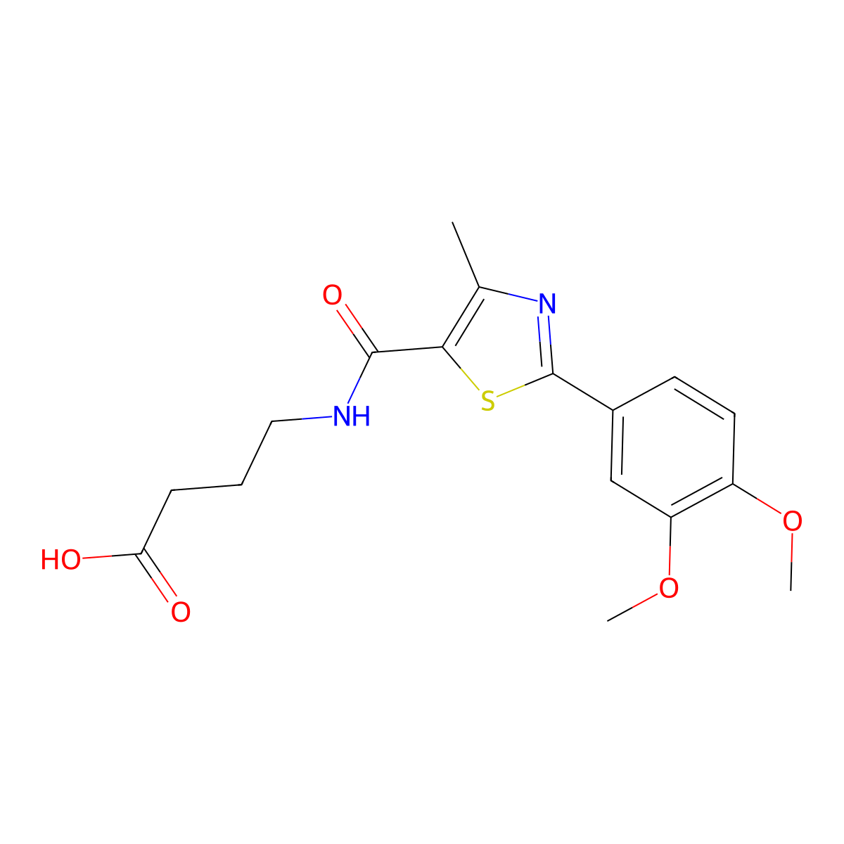 4-({[2-(3,4-Dimethoxyphenyl)-4-methyl-1,3-thiazol-5-yl]carbonyl}amino)butanoic acid molecular structure, CAS 1219582-45-2