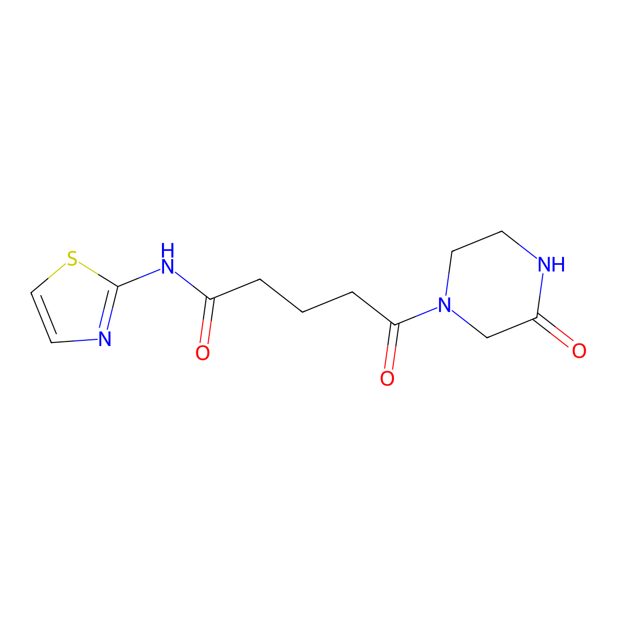 5-oxo-5-(3-oxopiperazin-1-yl)-N-(1,3-thiazol-2-yl)pentanamide molecular structure, CAS 1219582-66-7