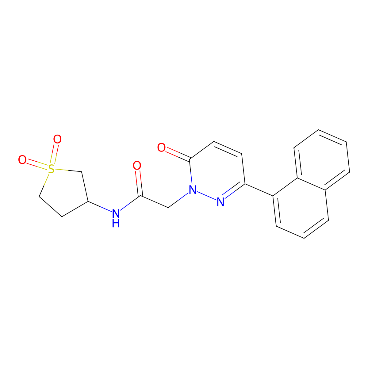 N-(1,1-dioxidotetrahydrothiophen-3-yl)-2-[3-(naphthalen-1-yl)-6-oxopyridazin-1(6H)-yl]acetamide molecular structure, CAS 1219582-72-5