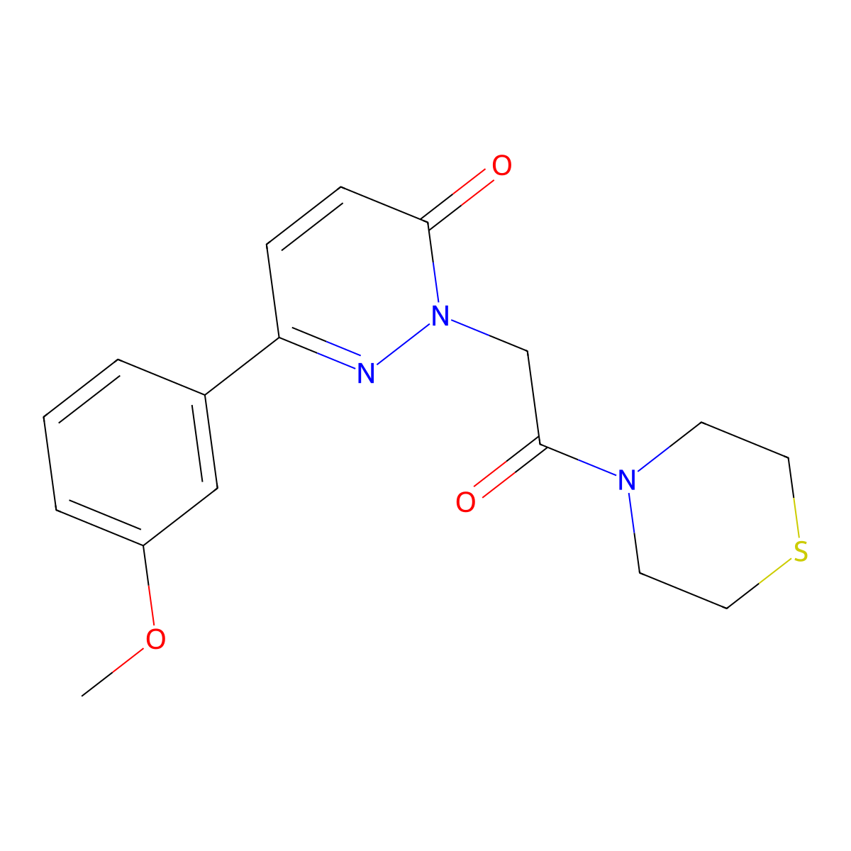 6-(3-methoxyphenyl)-2-[2-oxo-2-(4-thiomorpholinyl)ethyl]-3(2H)-pyridazinone molecular structure, CAS 1219582-75-8