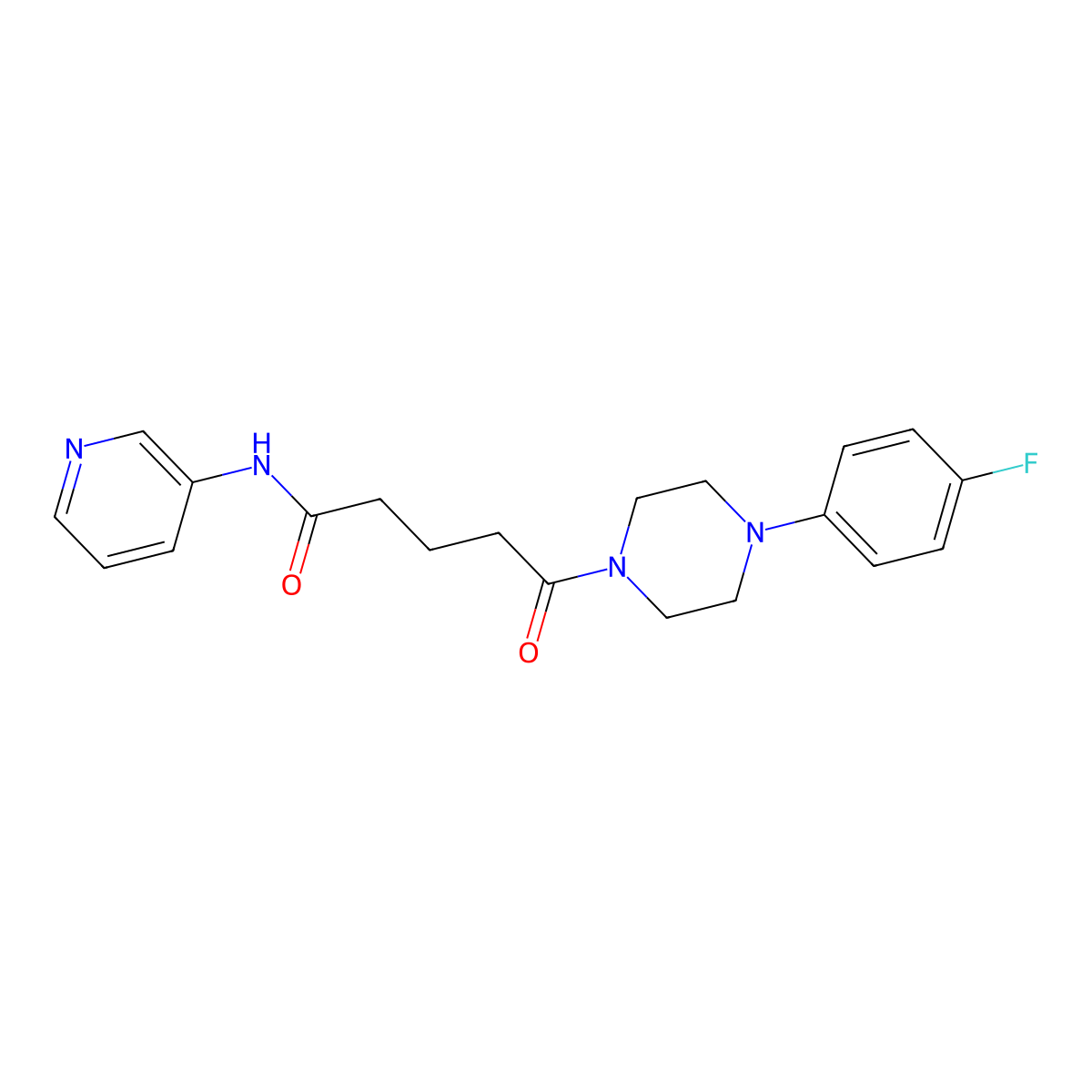 5-[4-(4-fluorophenyl)piperazino]-5-oxo-N-(3-pyridyl)pentanamide molecular structure, CAS 1219582-83-8