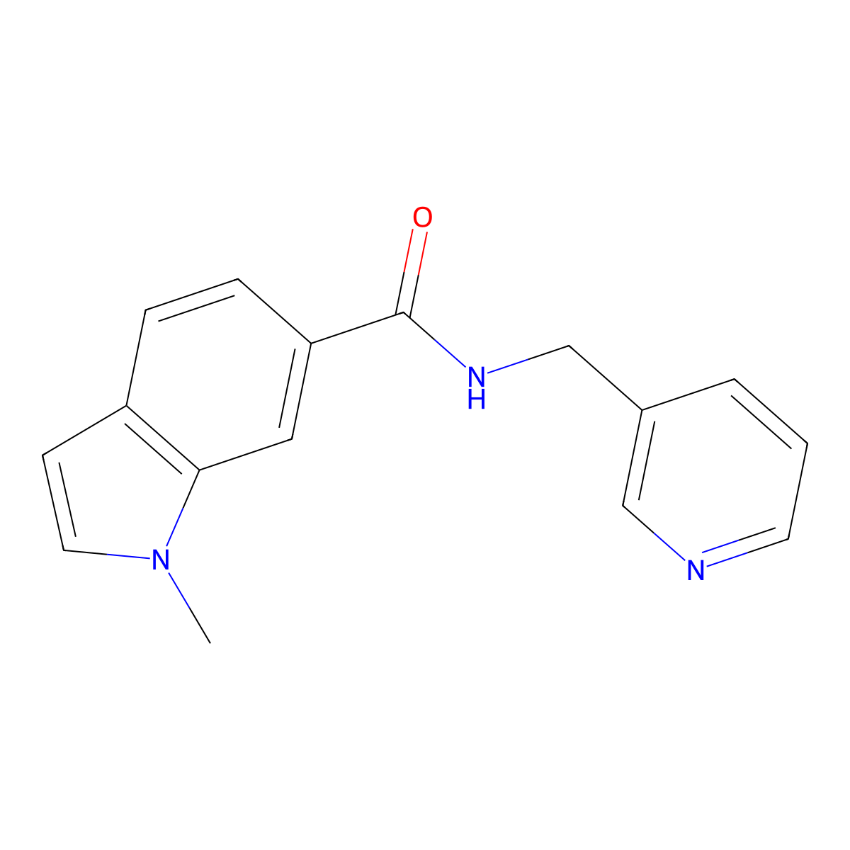 1-methyl-N-(pyridin-3-ylmethyl)-1H-indole-6-carboxamide molecular structure, CAS 1219582-84-9