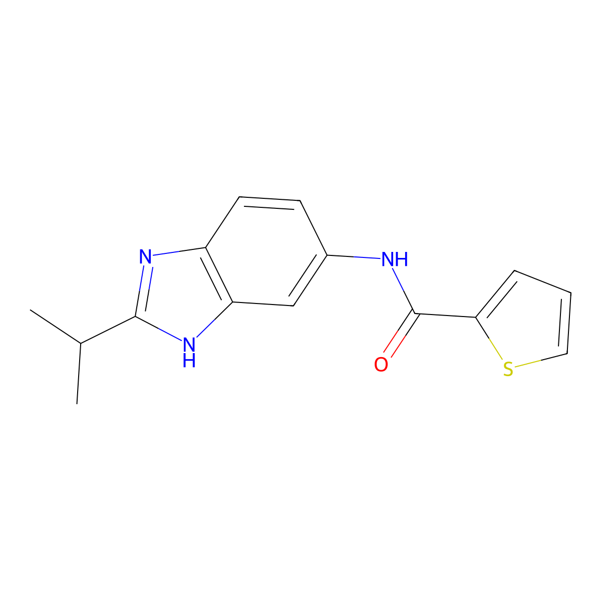 N-[2-(propan-2-yl)-1H-benzimidazol-5-yl]thiophene-2-carboxamide molecular structure, CAS 1219582-85-0