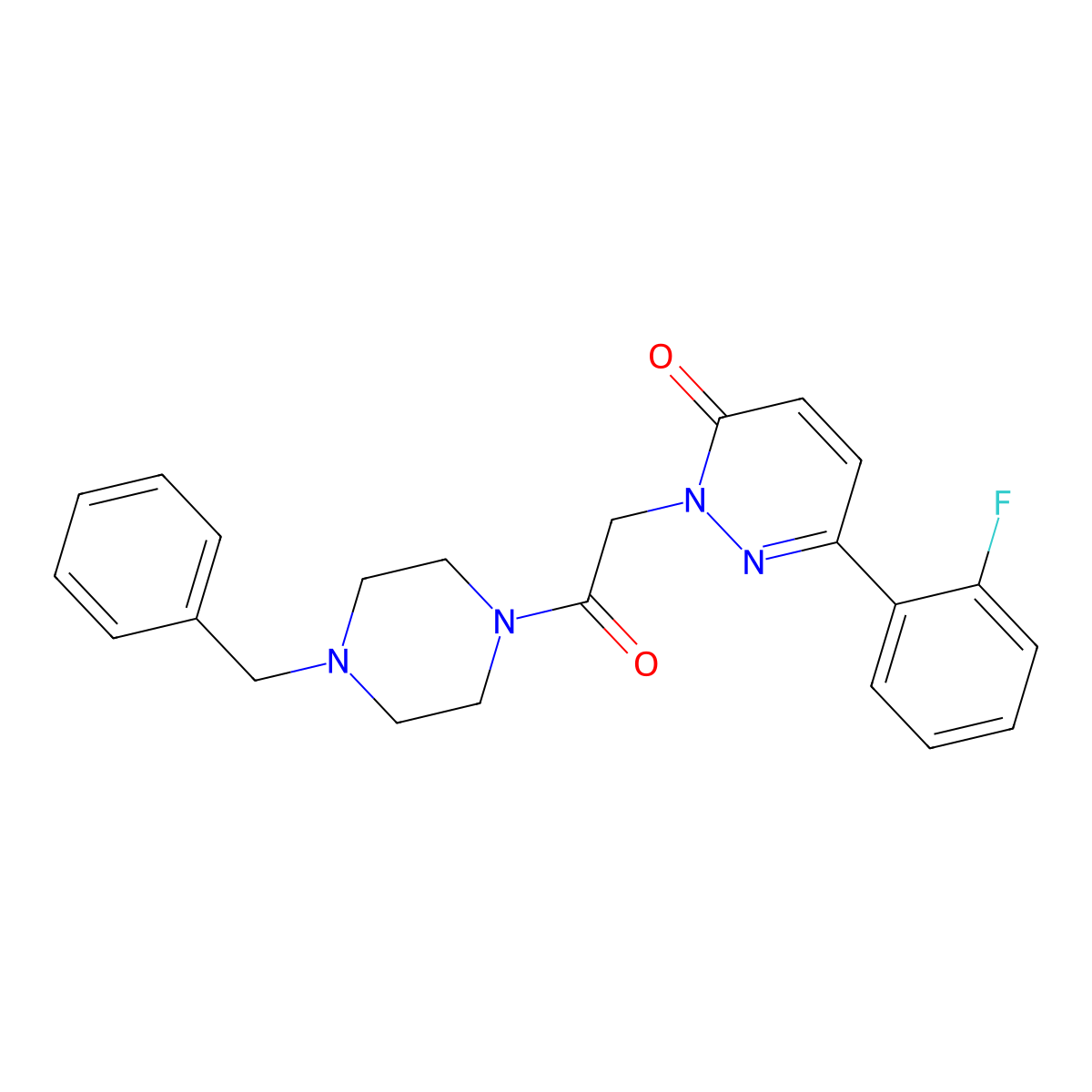 2-(2-(4-benzylpiperazin-1-yl)-2-oxoethyl)-6-(2-fluorophenyl)pyridazin-3(2H)-one molecular structure, CAS 1219582-89-4
