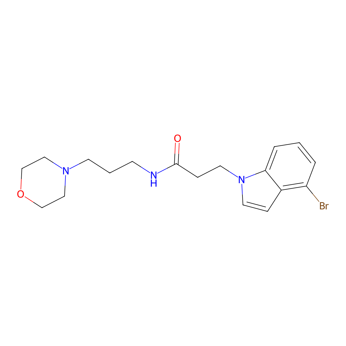 3-(4-bromo-1H-indol-1-yl)-N-[3-(morpholin-4-yl)propyl]propanamide molecular structure, CAS 1219582-94-1