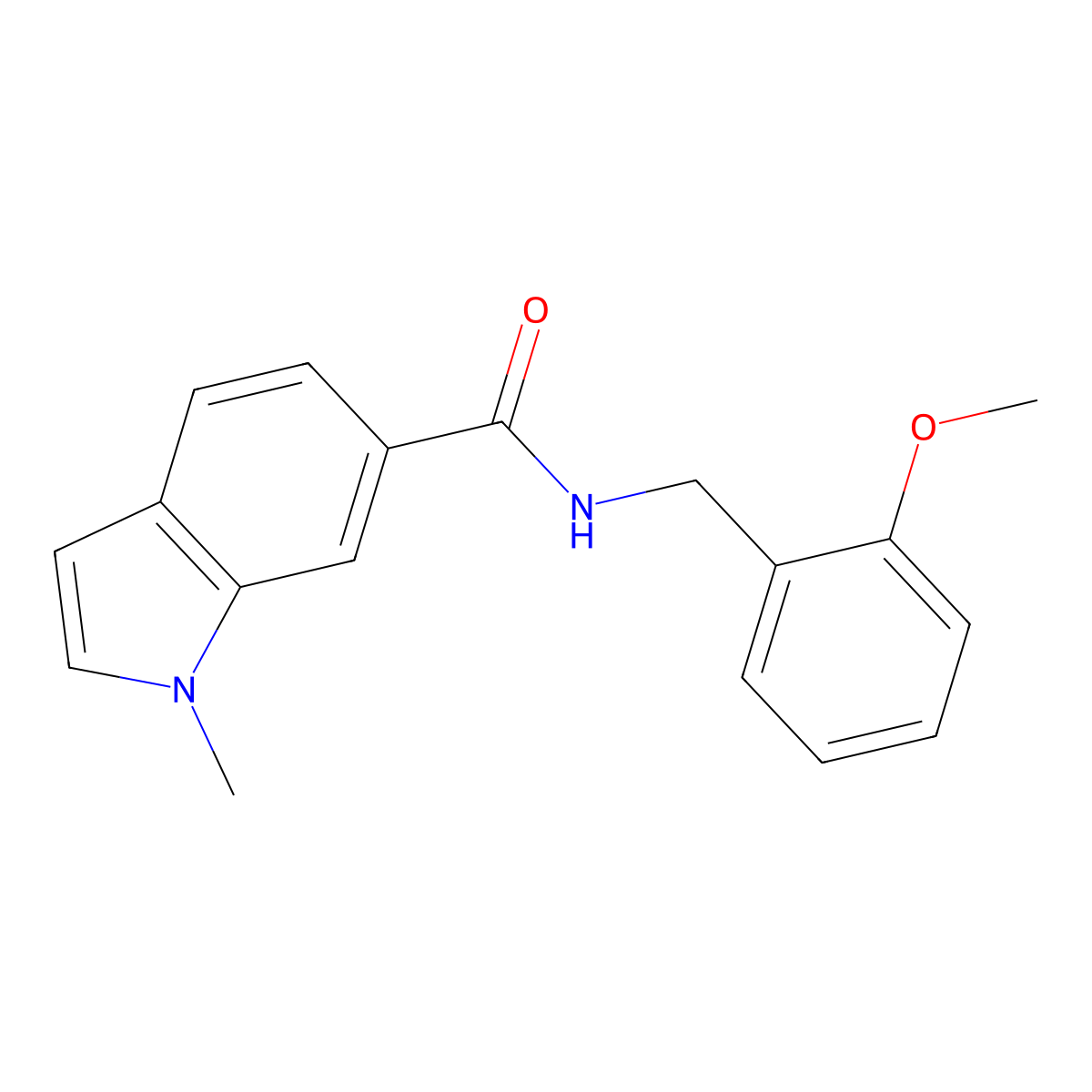 N-(2-methoxybenzyl)-1-methyl-1H-indole-6-carboxamide molecular structure, CAS 1219583-08-0