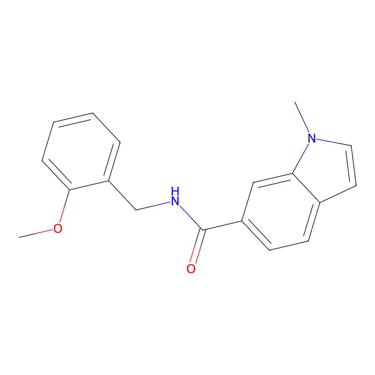 N-(2-methoxybenzyl)-1-methyl-1H-indole-6-carboxamide molecular structure, CAS 1219583-08-0
